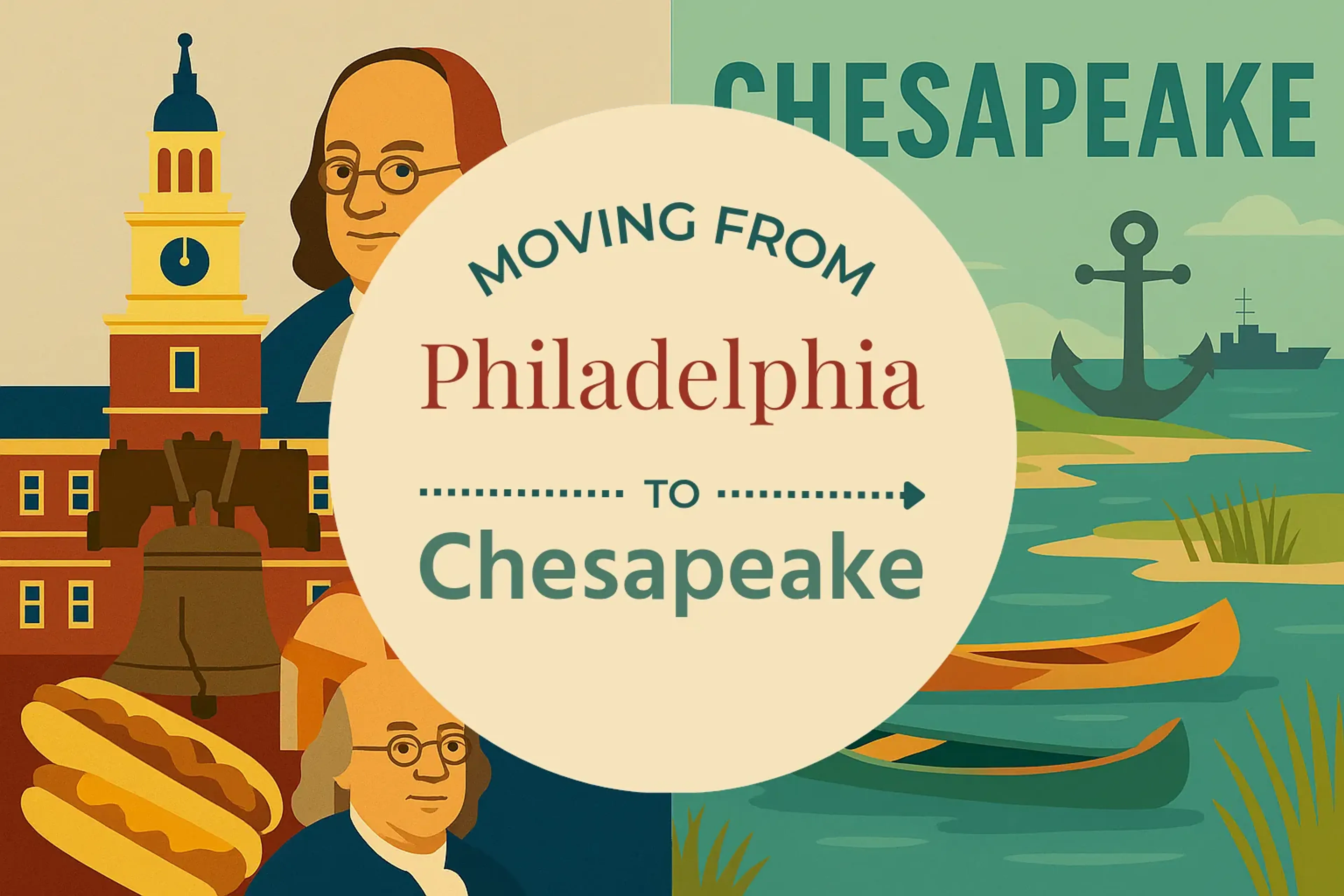 Side-by-side comparison of Philadelphia to Chesapeake moving companies