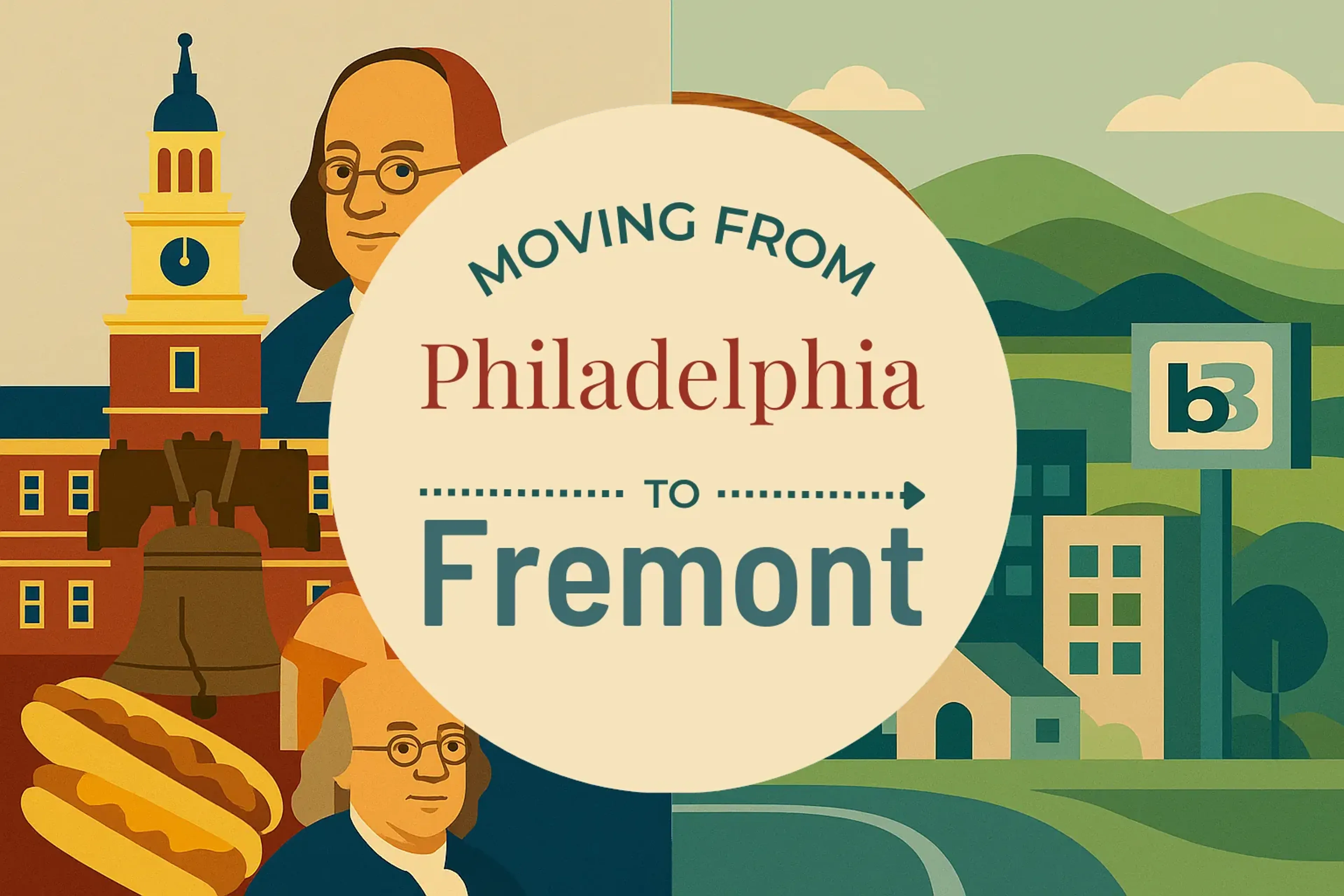 Side-by-side comparison of Philadelphia to Fremont moving companies