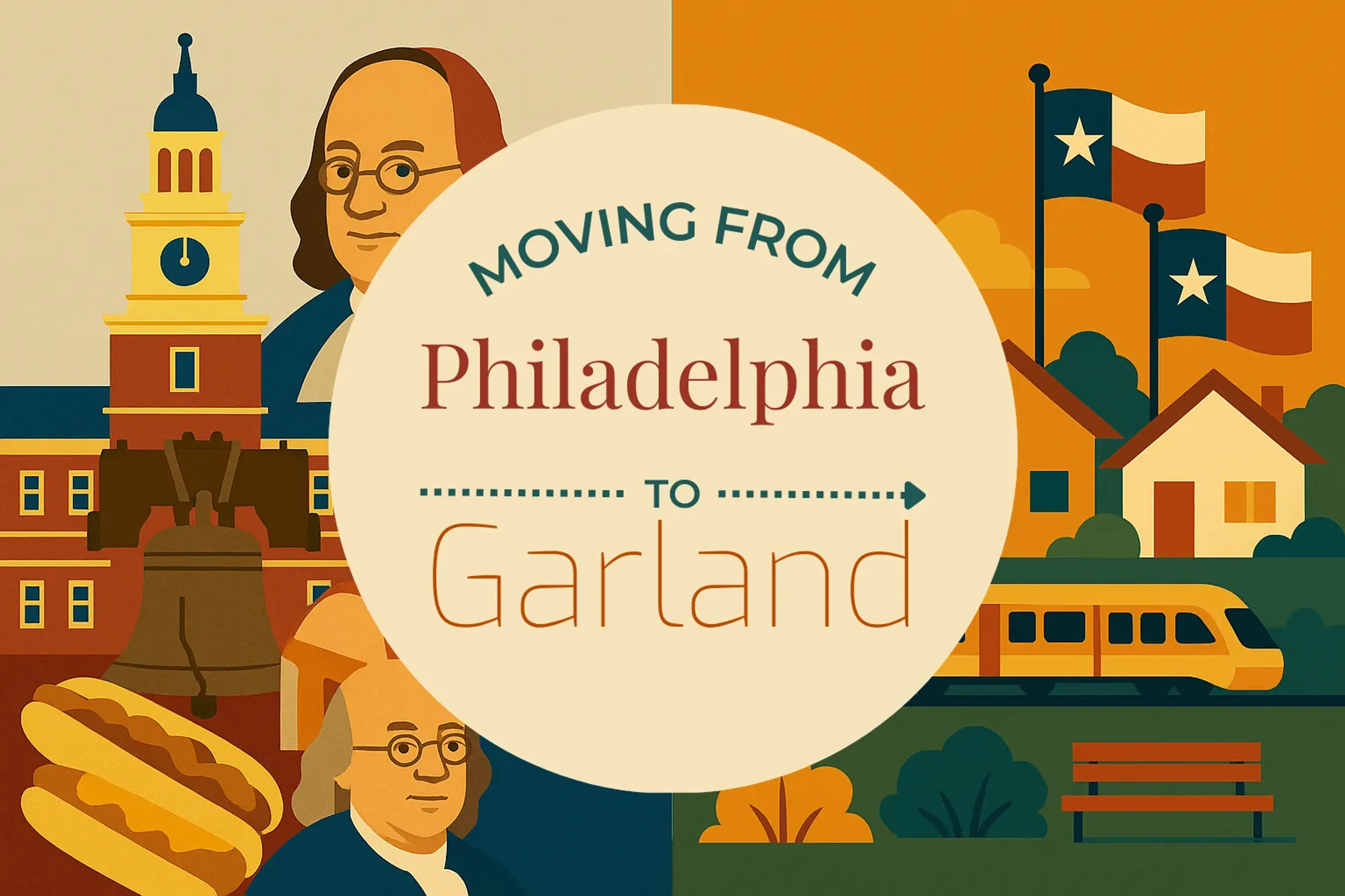 Side-by-side comparison of Philadelphia to Garland moving companies
