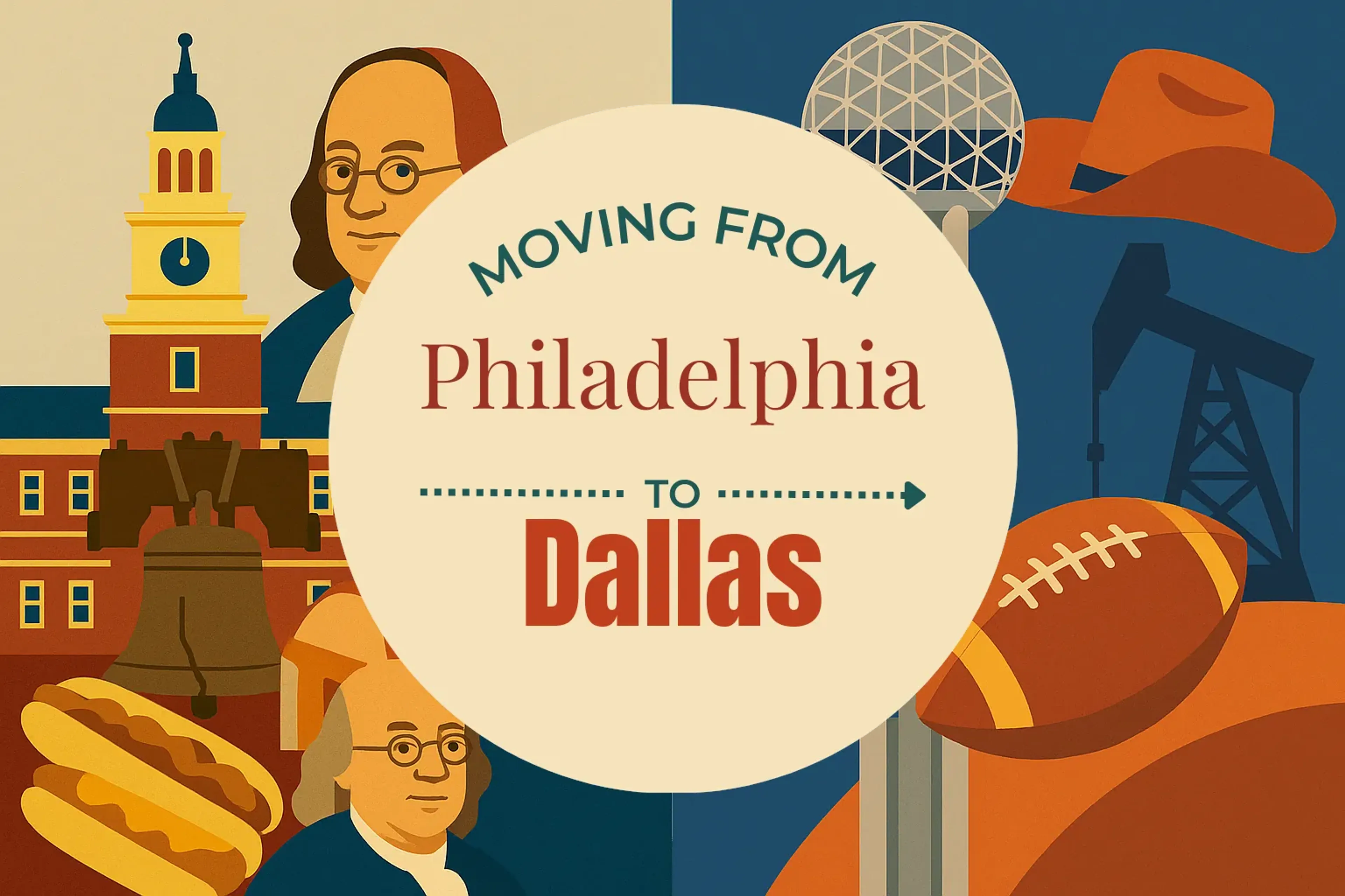 Side-by-side comparison of Philadelphia to Dallas moving companies