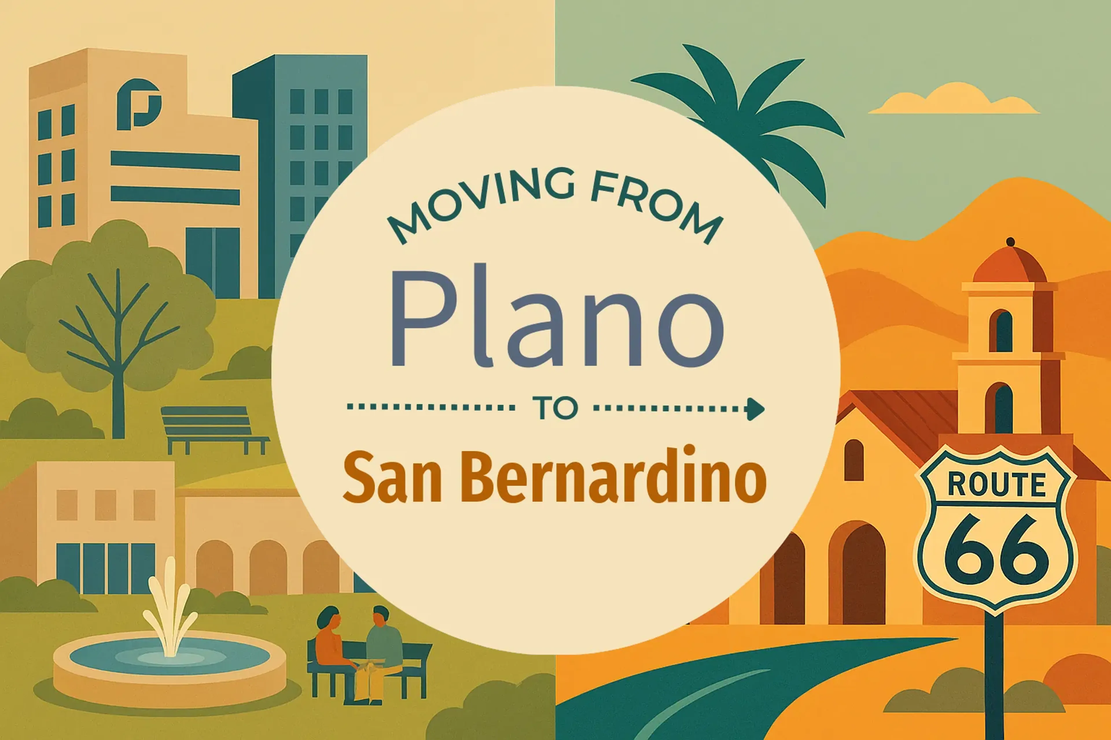 Side-by-side comparison of Plano to San Bernardino moving companies