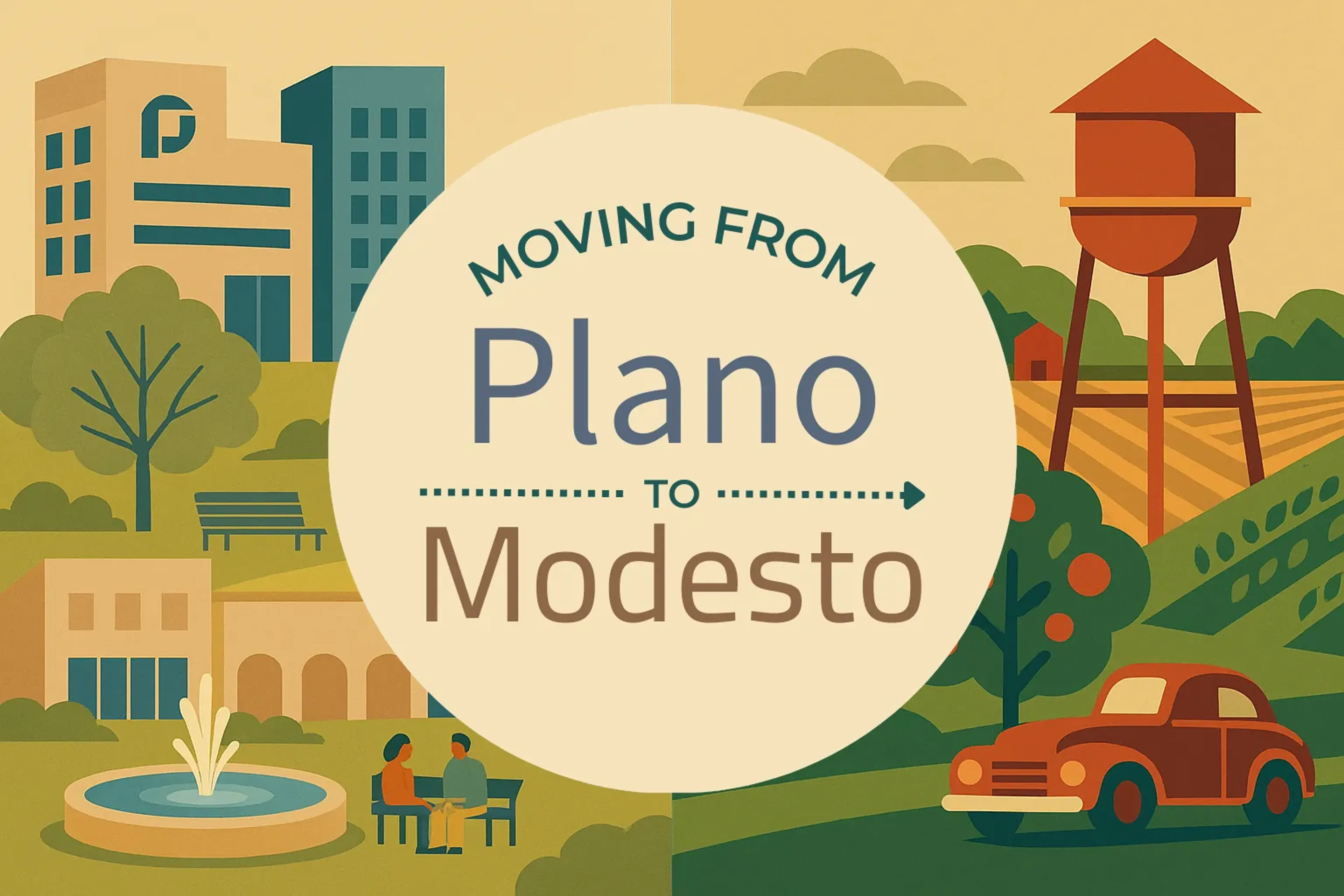 Side-by-side comparison of Plano to Modesto moving companies