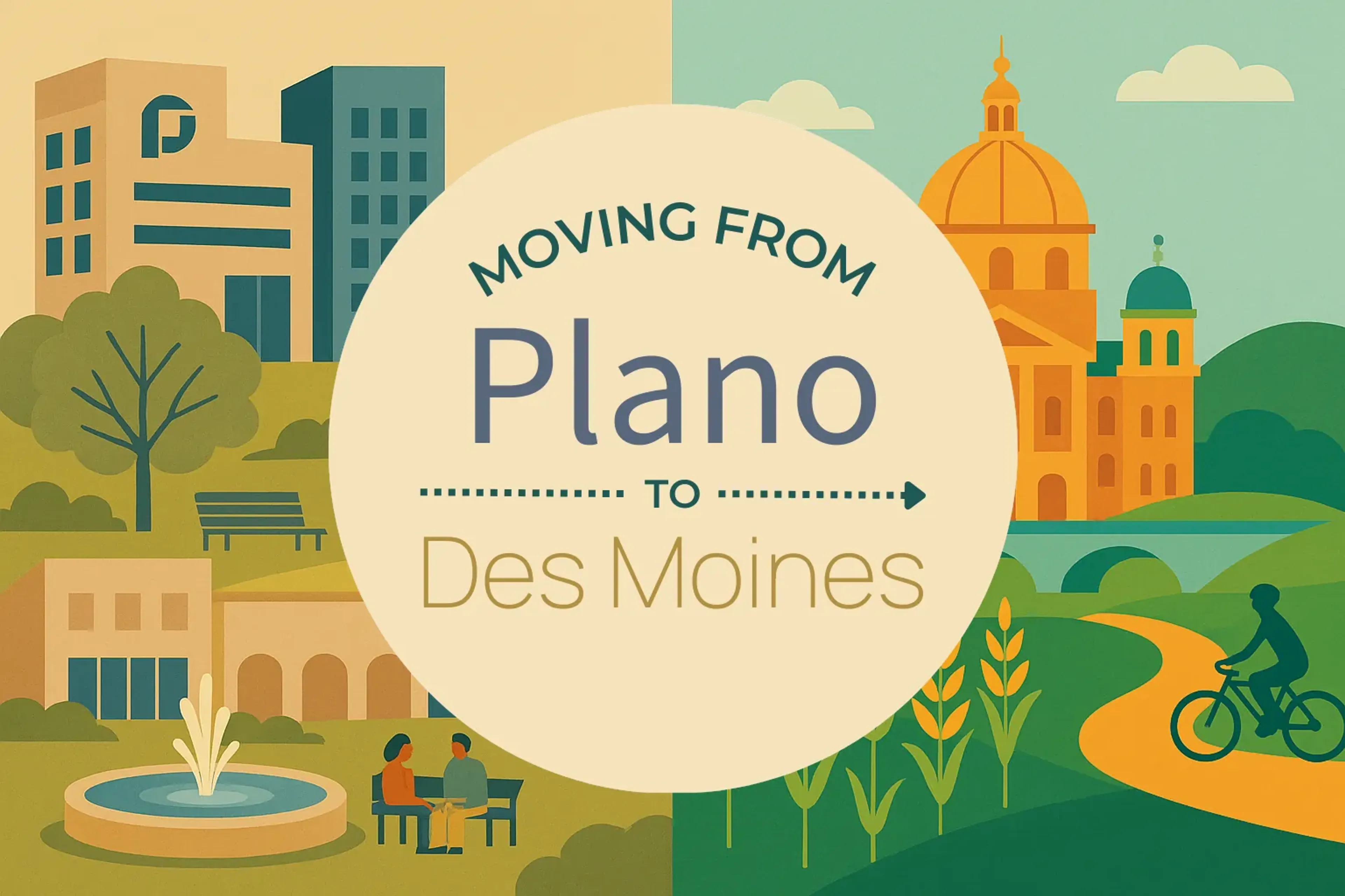 Side-by-side comparison of Plano to Des Moines moving companies