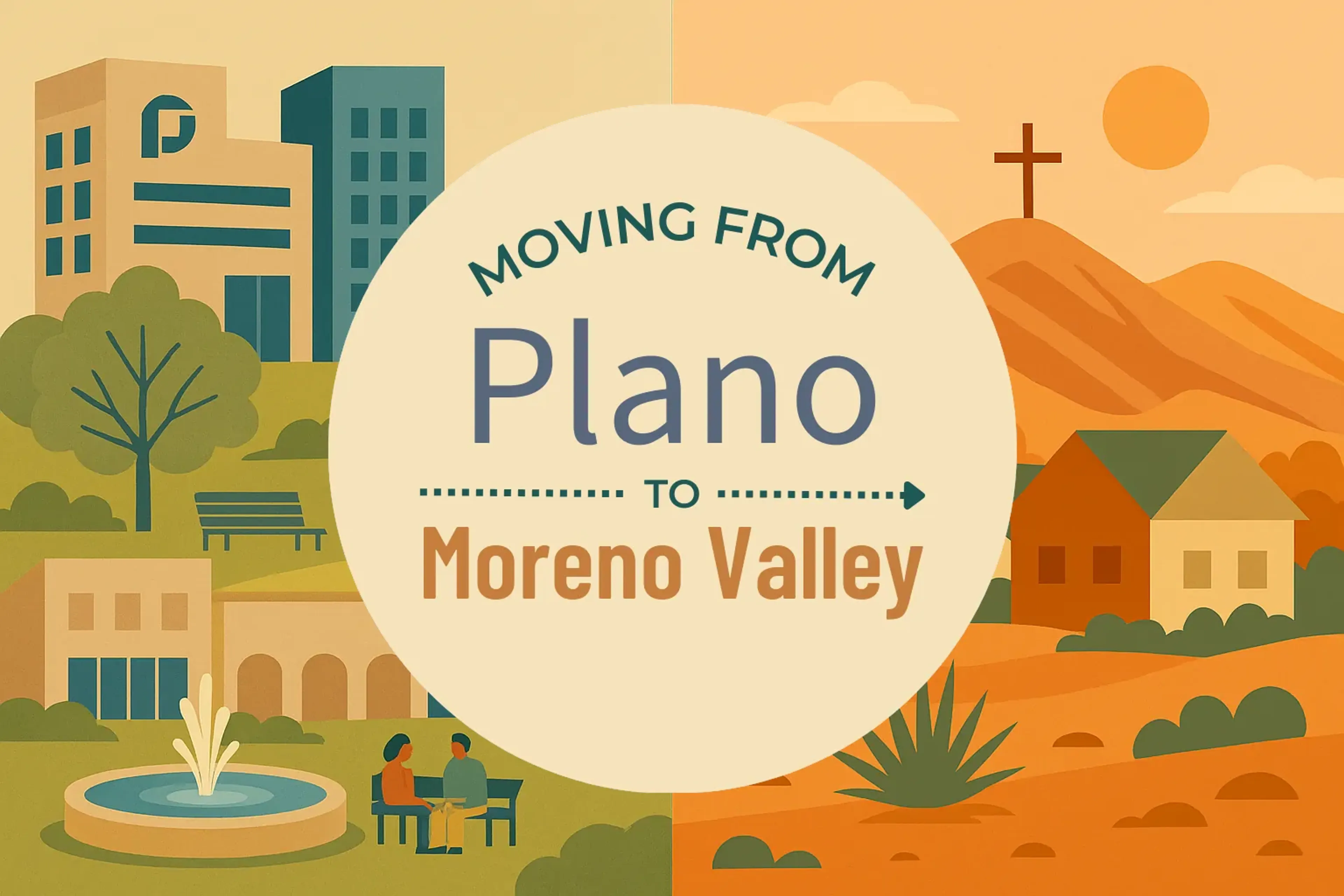 Side-by-side comparison of Plano to Moreno Valley moving companies