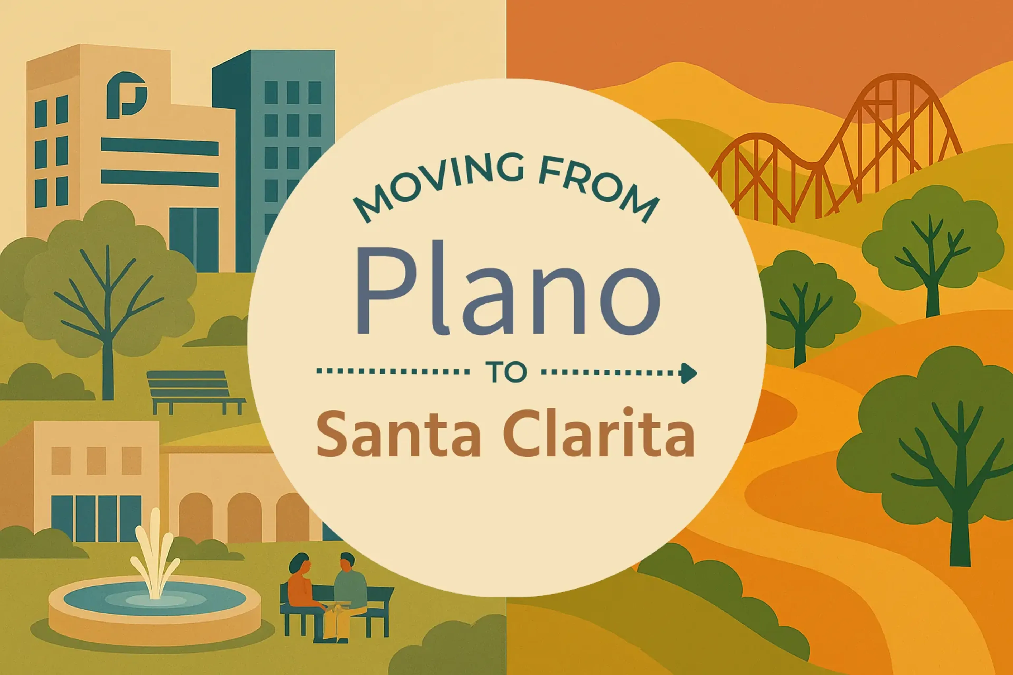 Side-by-side comparison of Plano to Santa Clarita moving companies