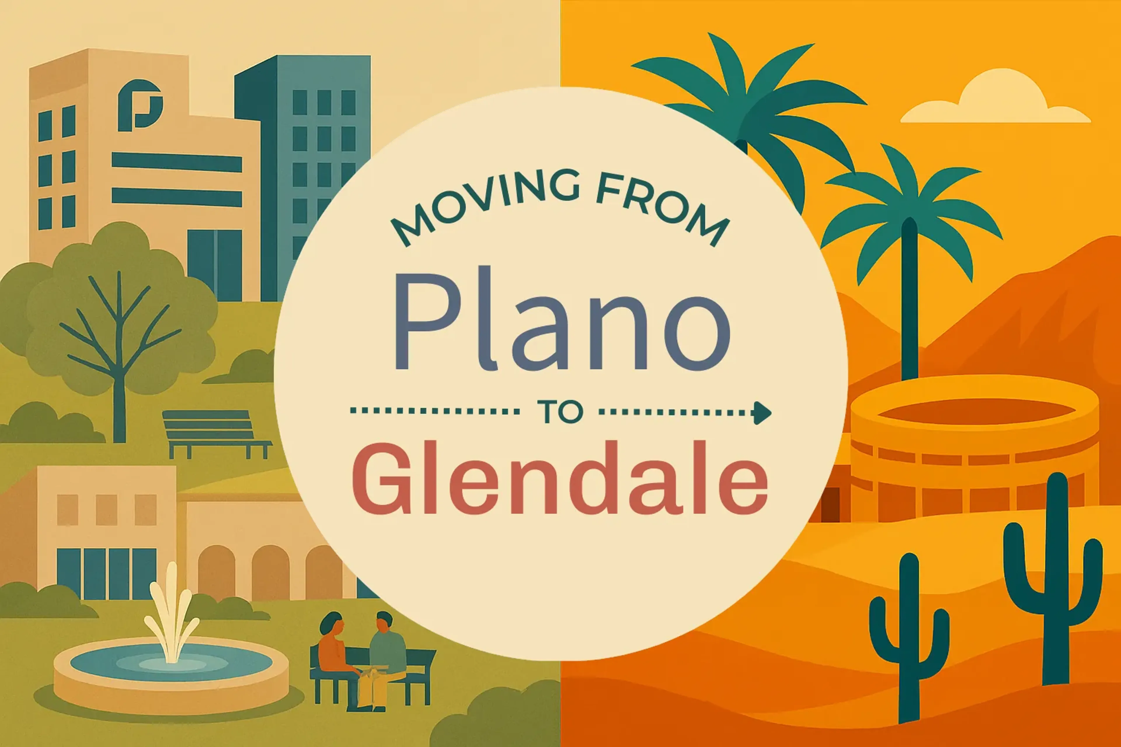 Side-by-side comparison of Plano to Glendale moving companies