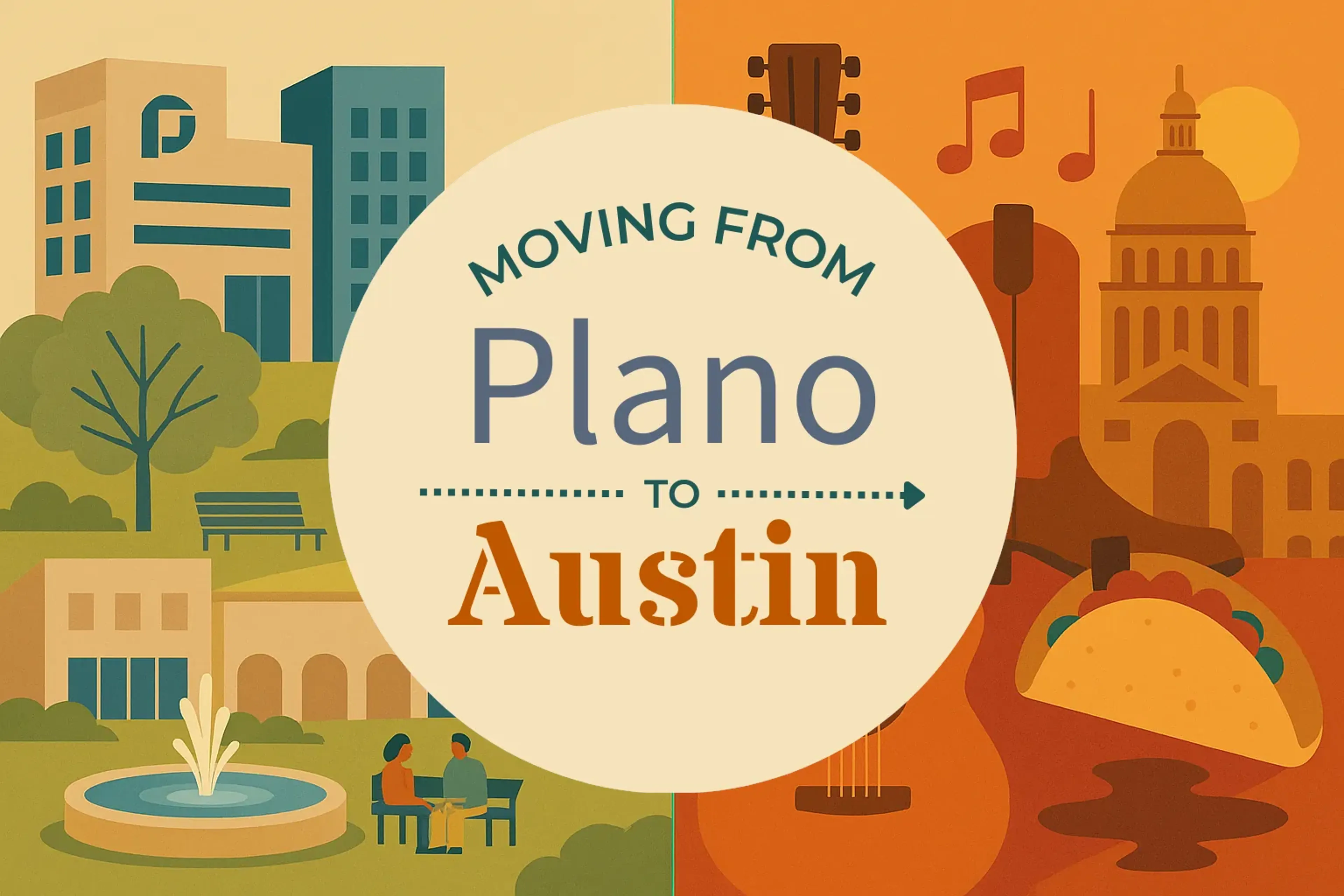 Side-by-side comparison of Plano to Austin moving companies