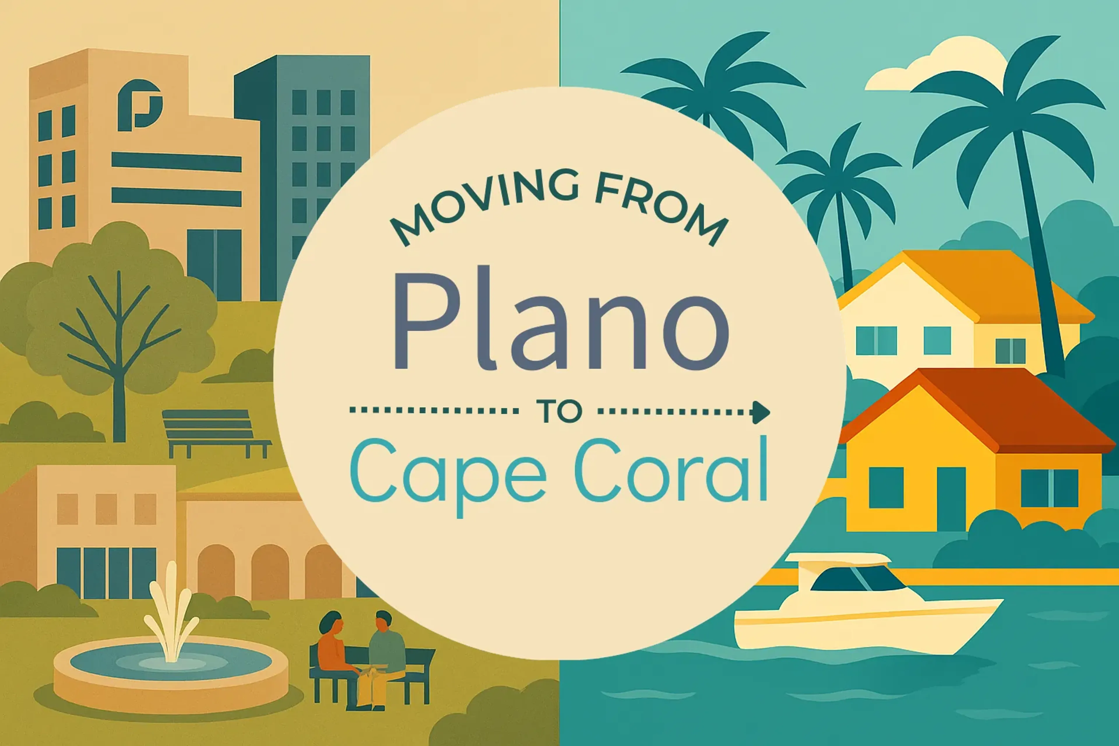 Side-by-side comparison of Plano to Cape Coral moving companies