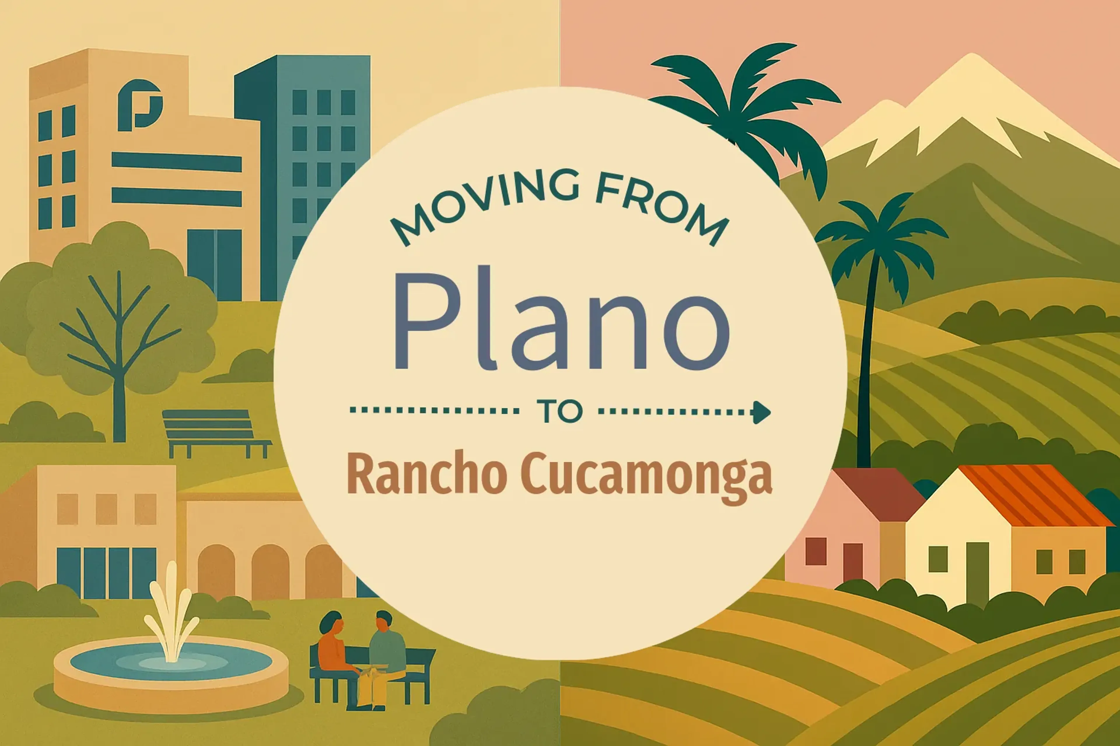 Side-by-side comparison of Plano to Rancho Cucamonga moving companies