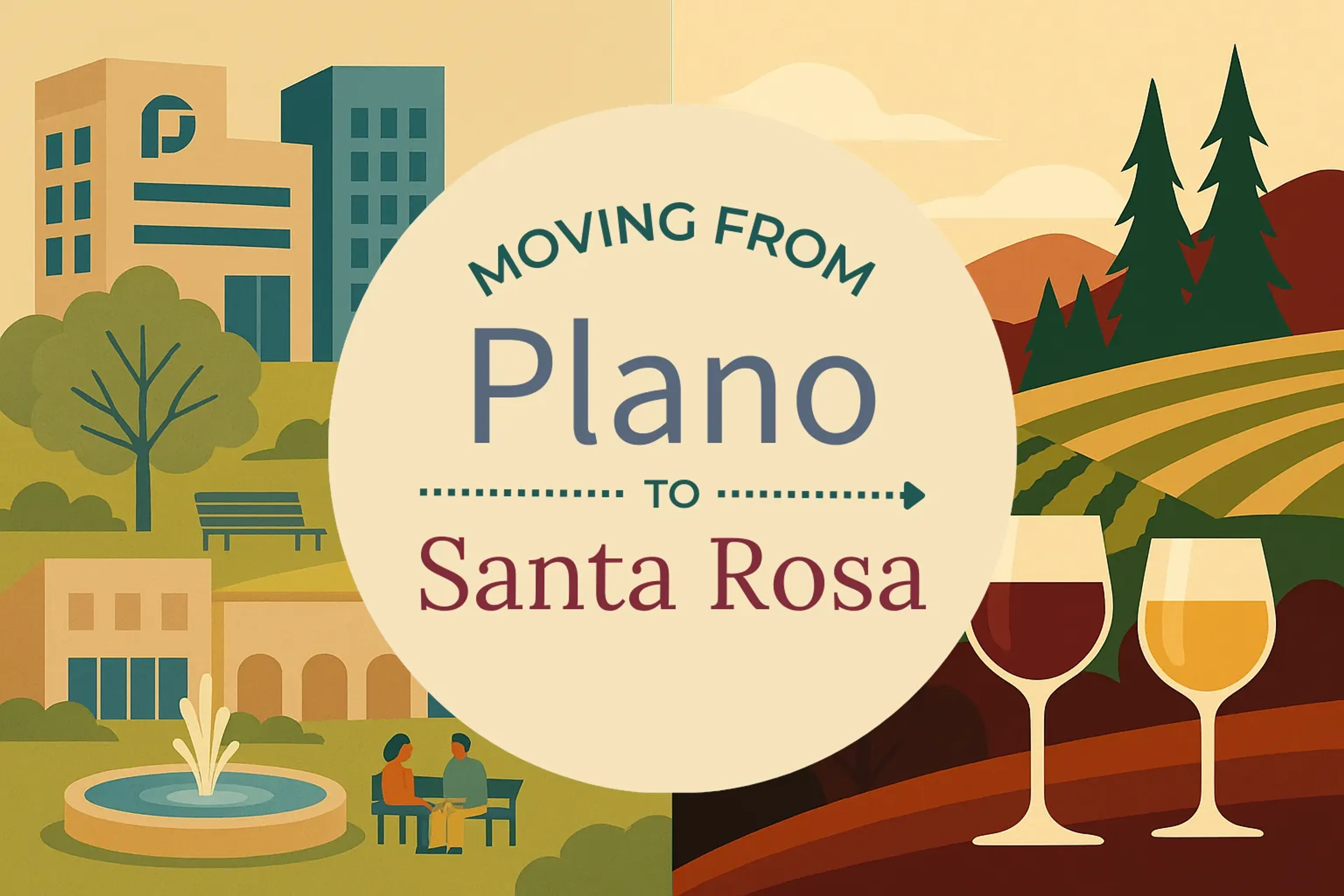 Side-by-side comparison of Plano to Santa Rosa moving companies