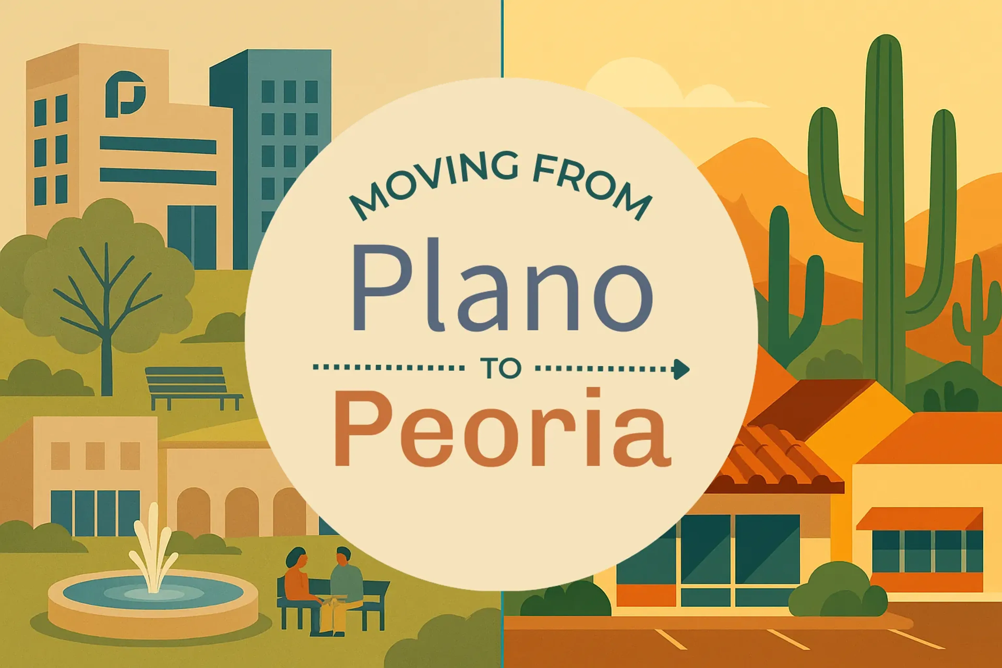 Side-by-side comparison of Plano to Peoria moving companies