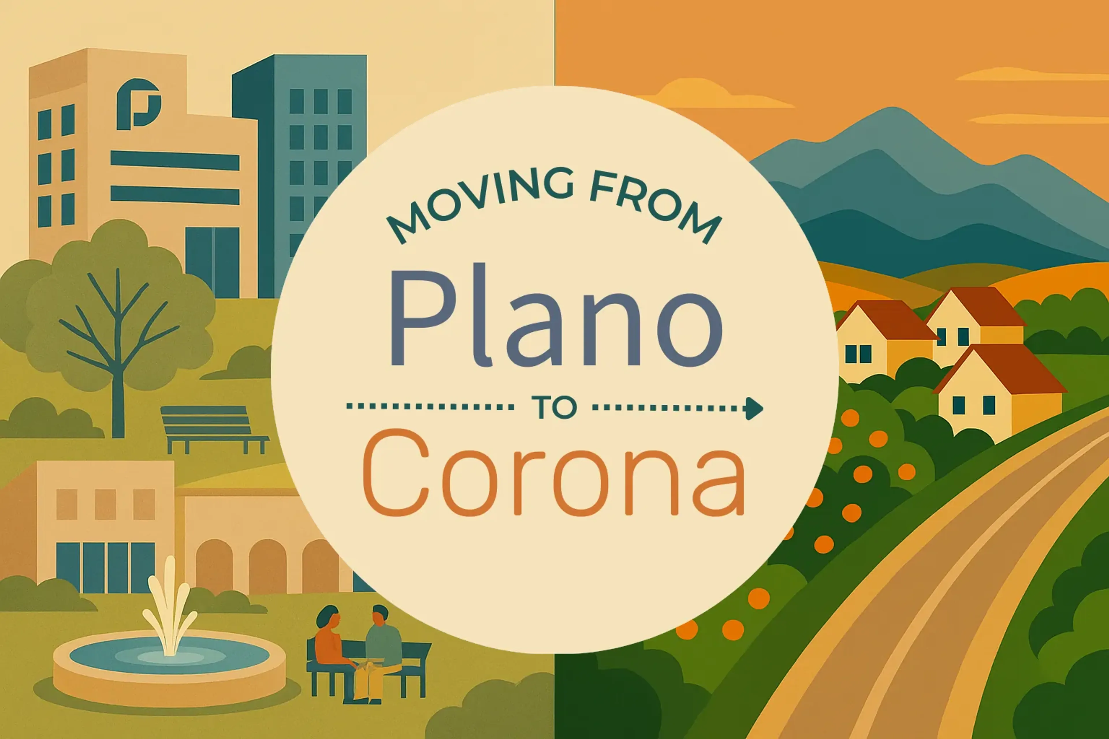 Side-by-side comparison of Plano to Corona moving companies