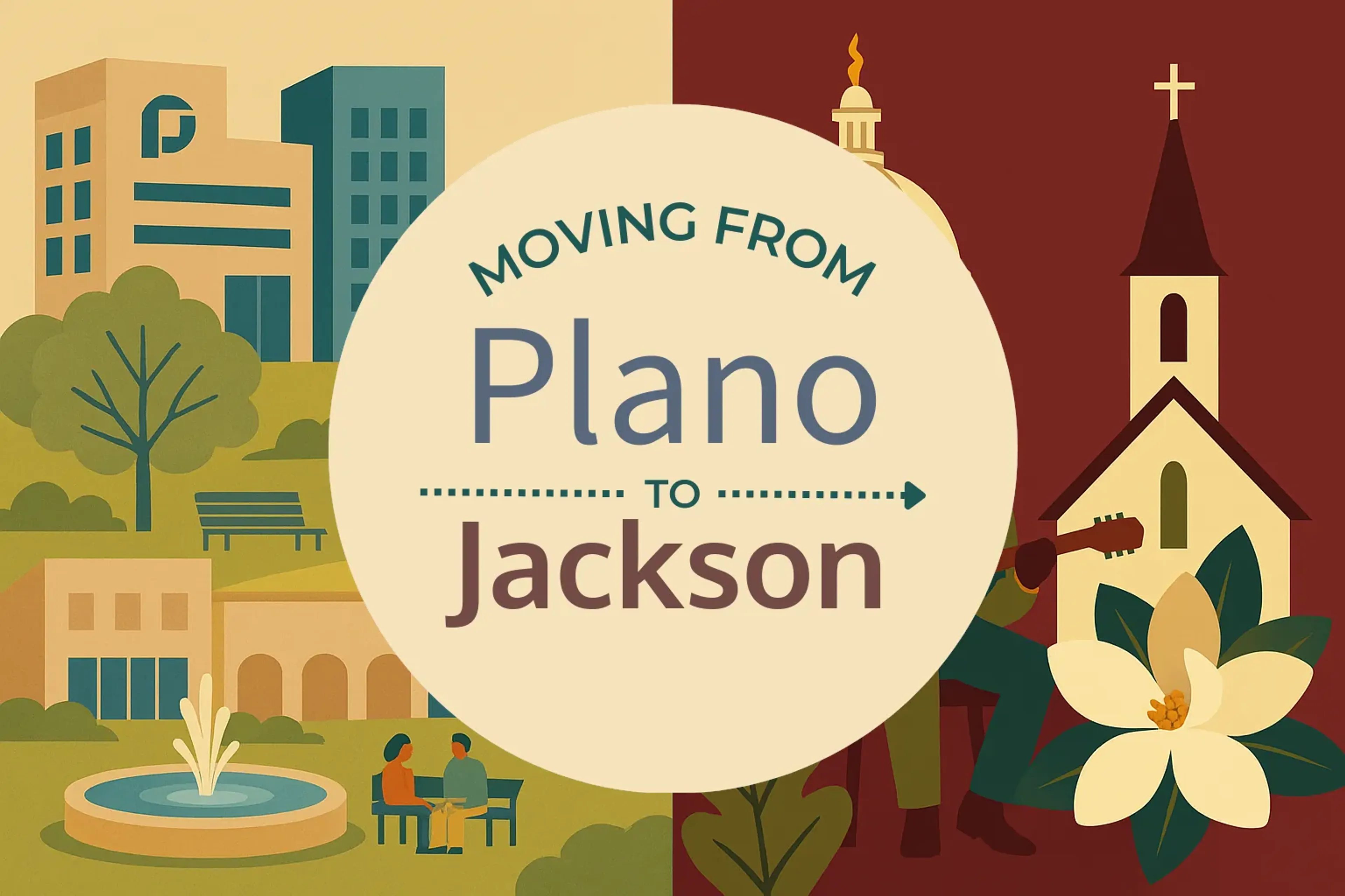 Side-by-side comparison of Plano to Jackson moving companies