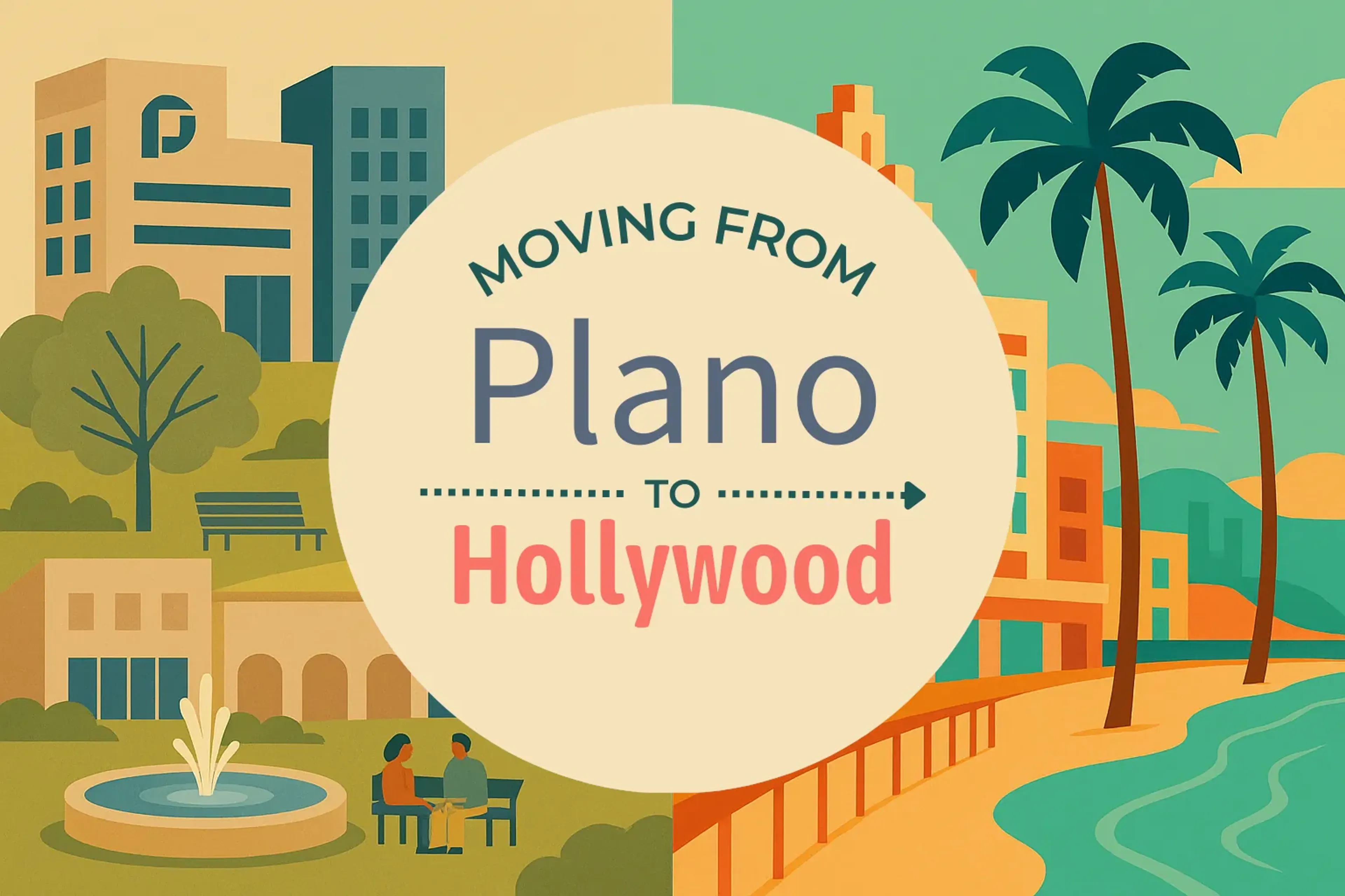 Side-by-side comparison of Plano to Hollywood moving companies