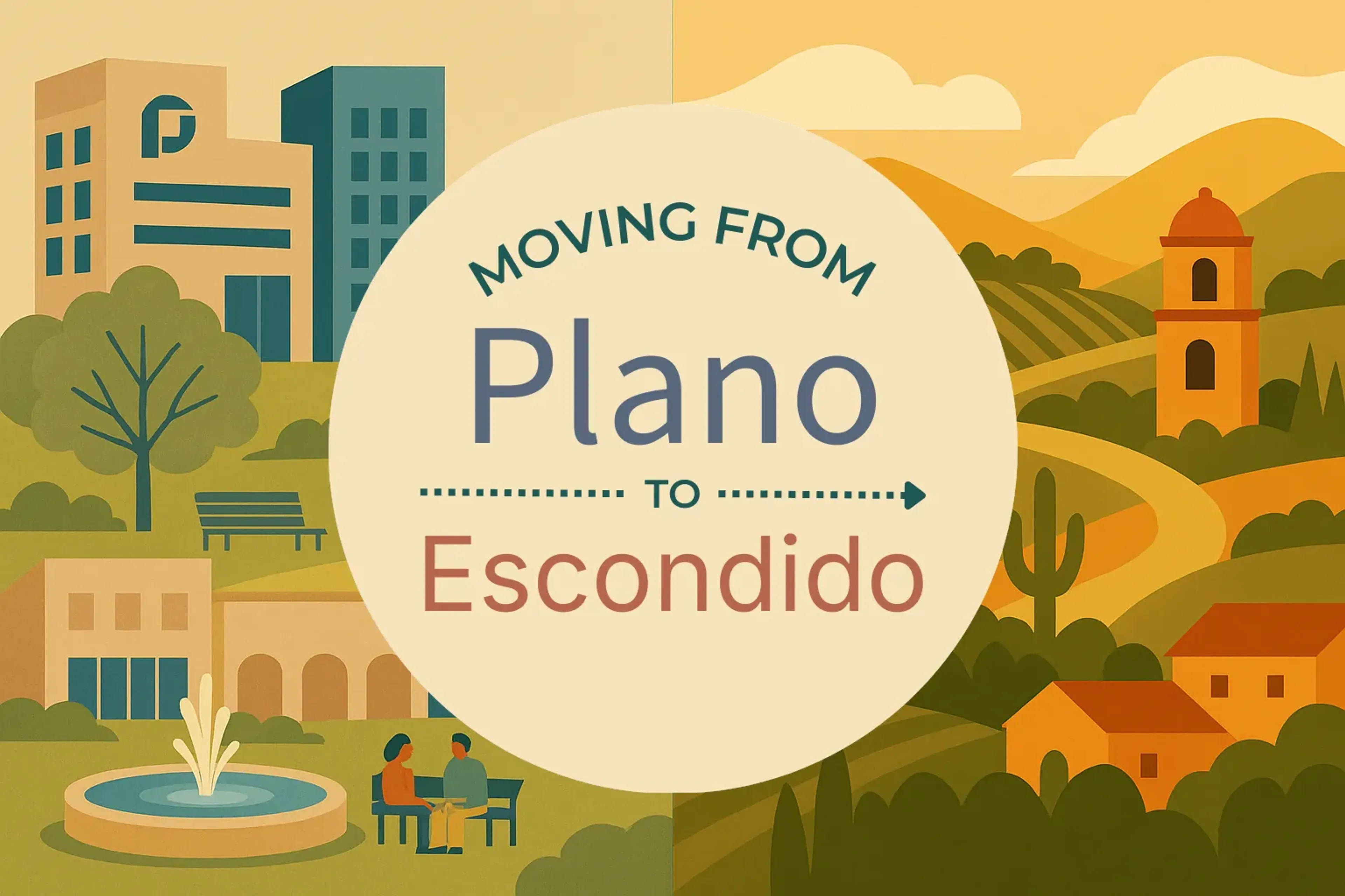 Side-by-side comparison of Plano to Escondido moving companies