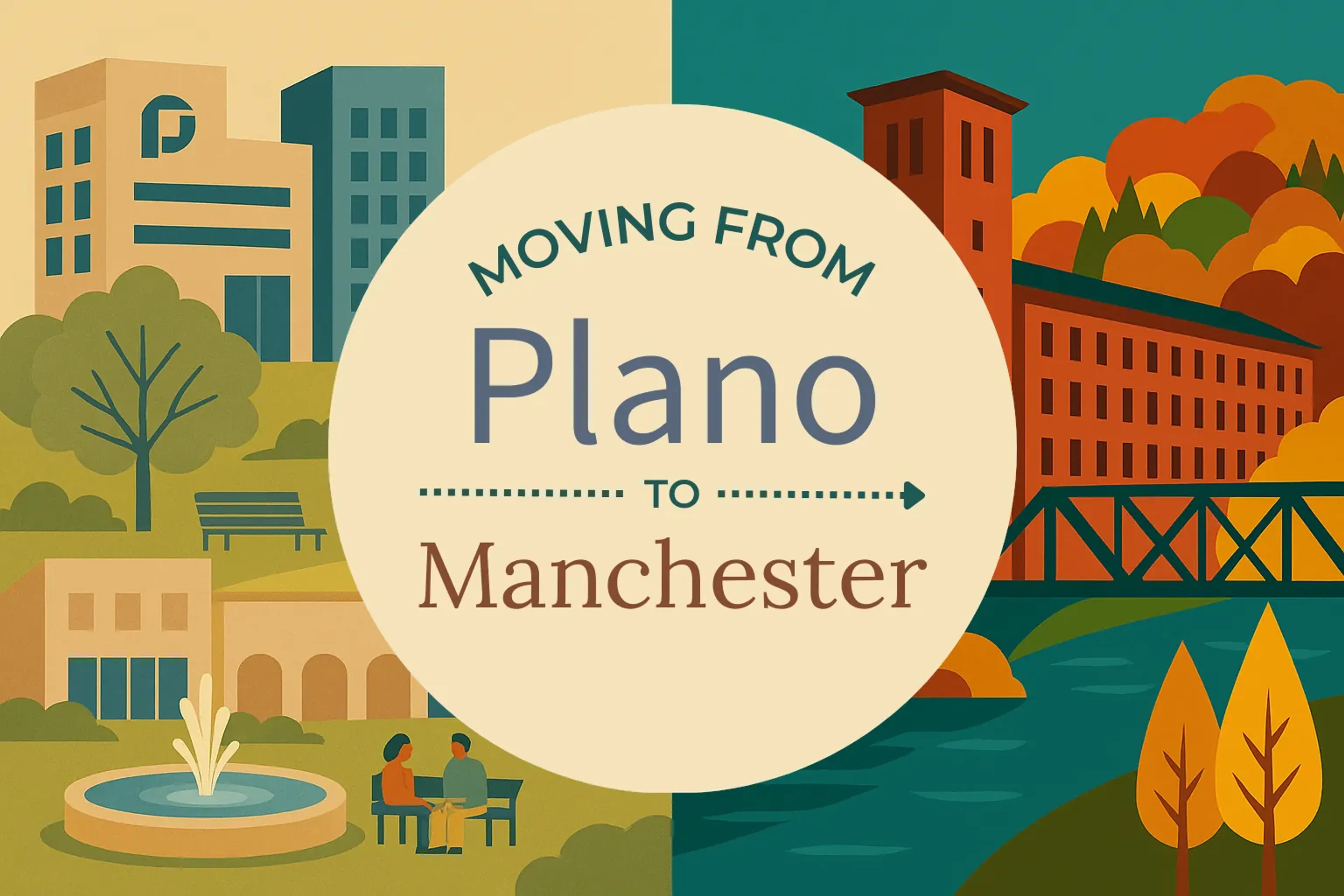 Side-by-side comparison of Plano to Manchester moving companies