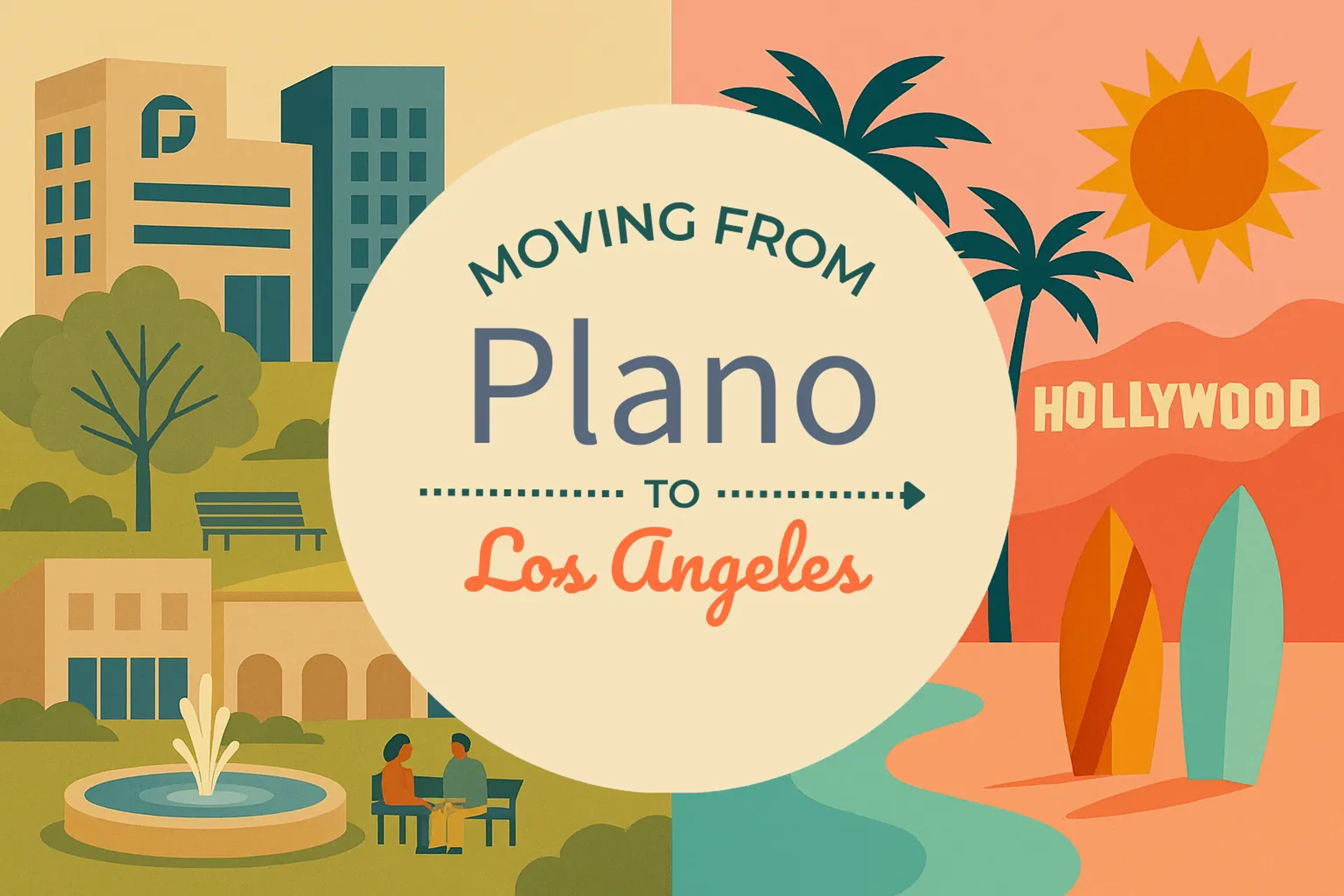 Side-by-side comparison of Plano to Los Angeles moving companies