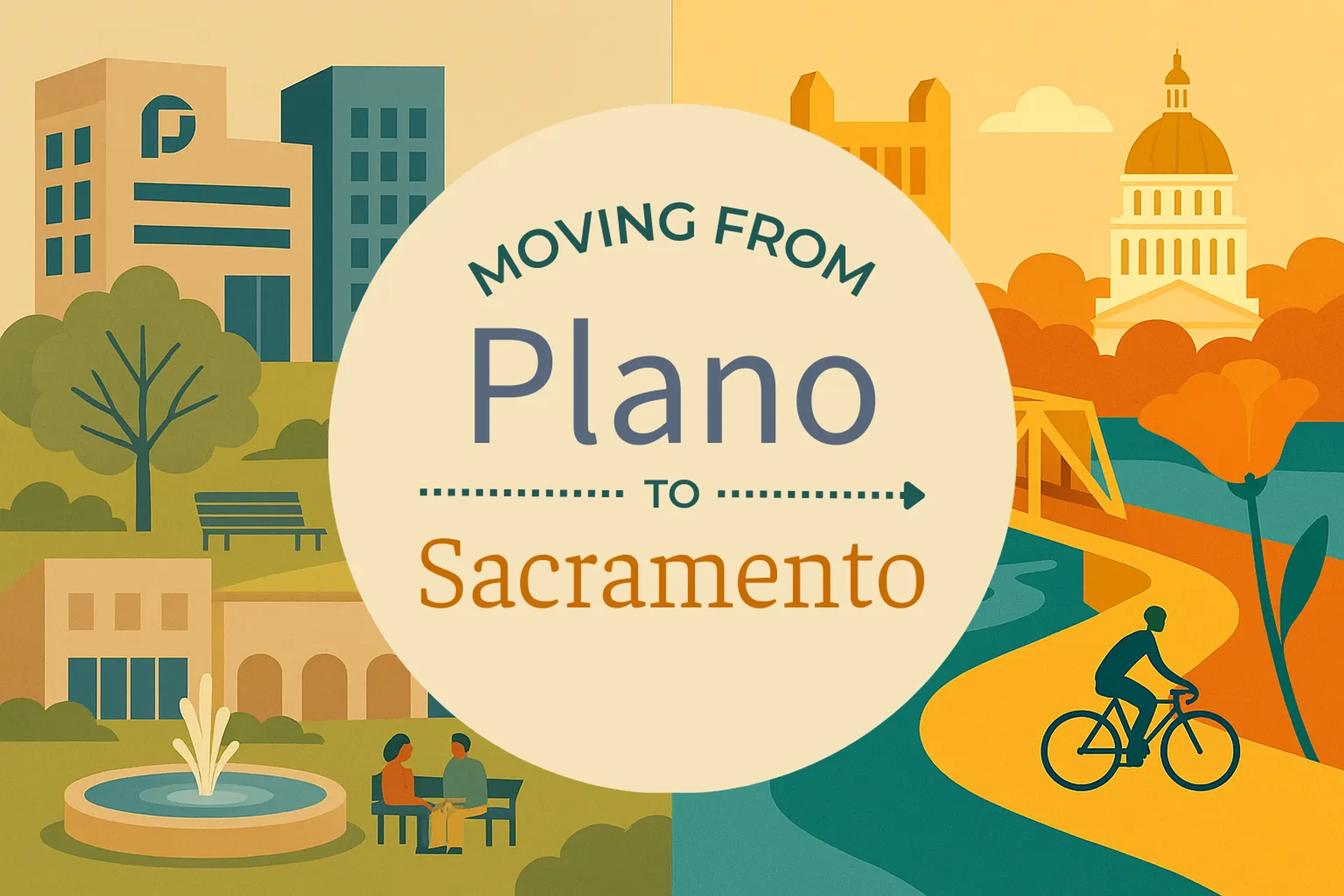 Side-by-side comparison of Plano to Sacramento moving companies