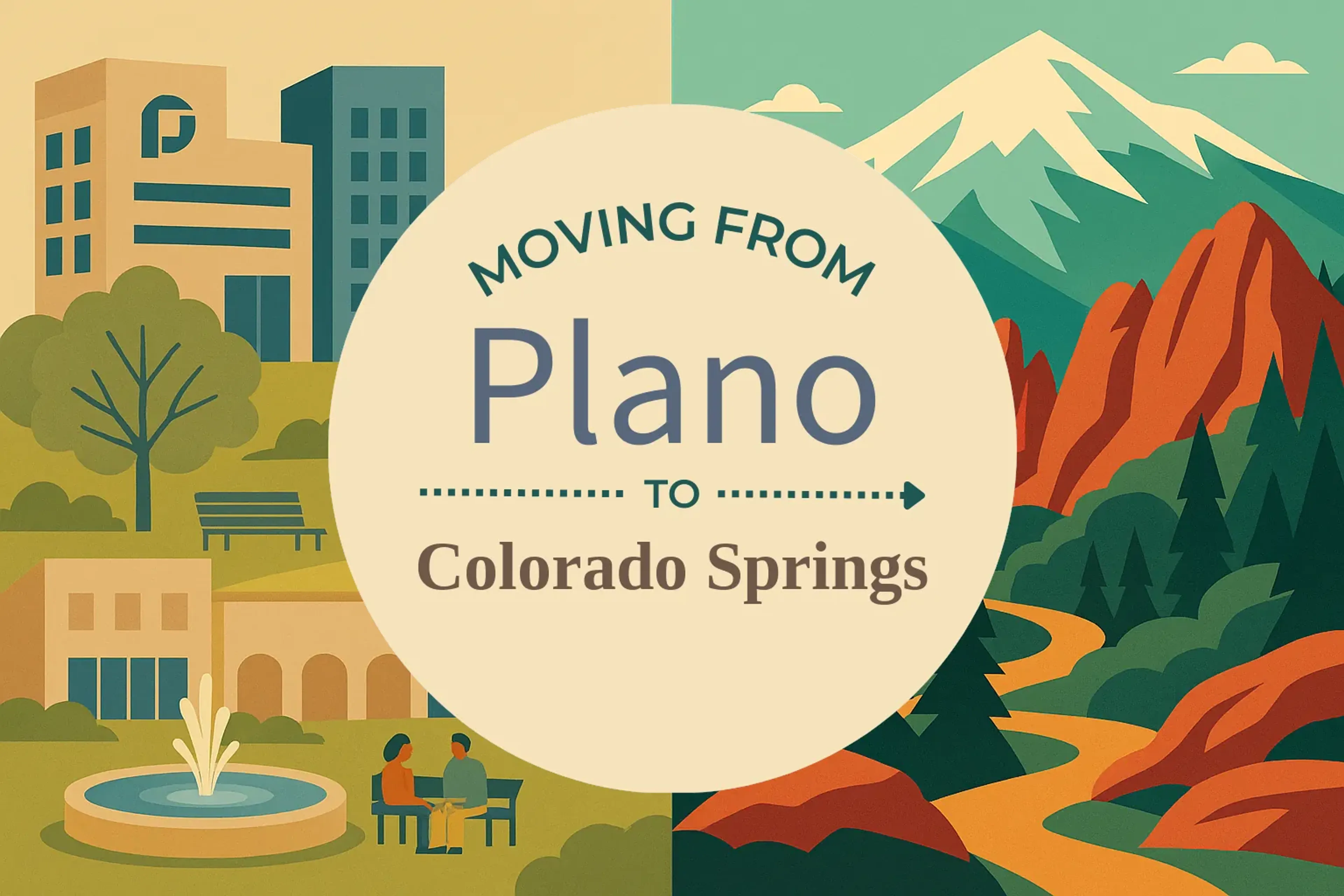Side-by-side comparison of Plano to Colorado Springs moving companies