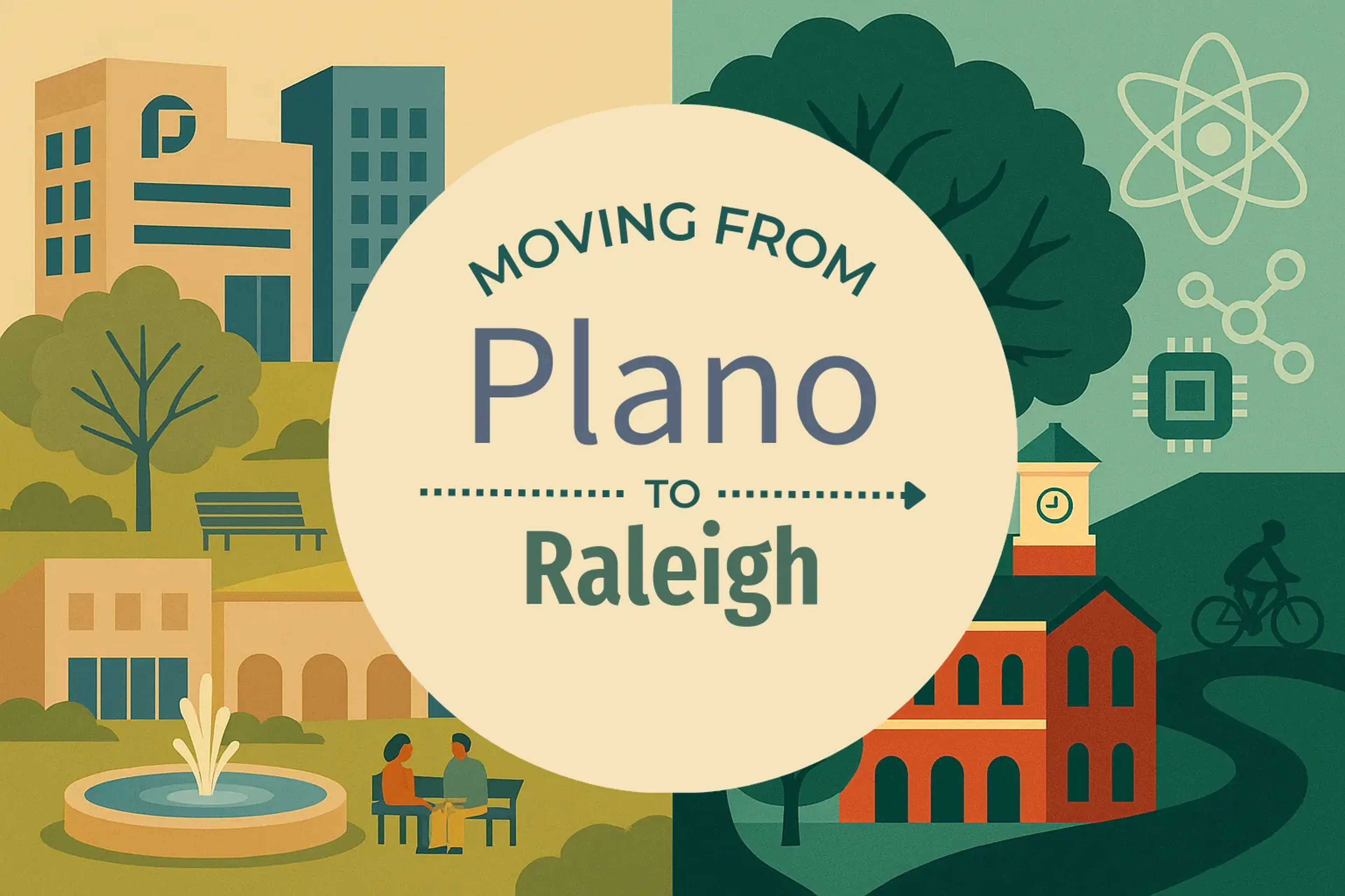 Side-by-side comparison of Plano to Raleigh moving companies