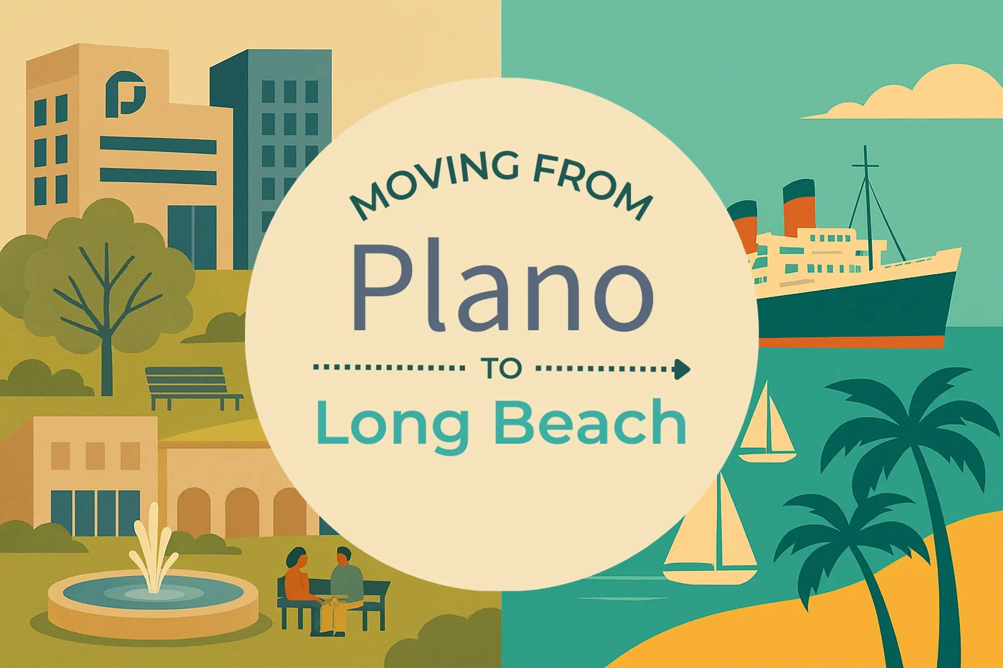 Side-by-side comparison of Plano to Long Beach moving companies