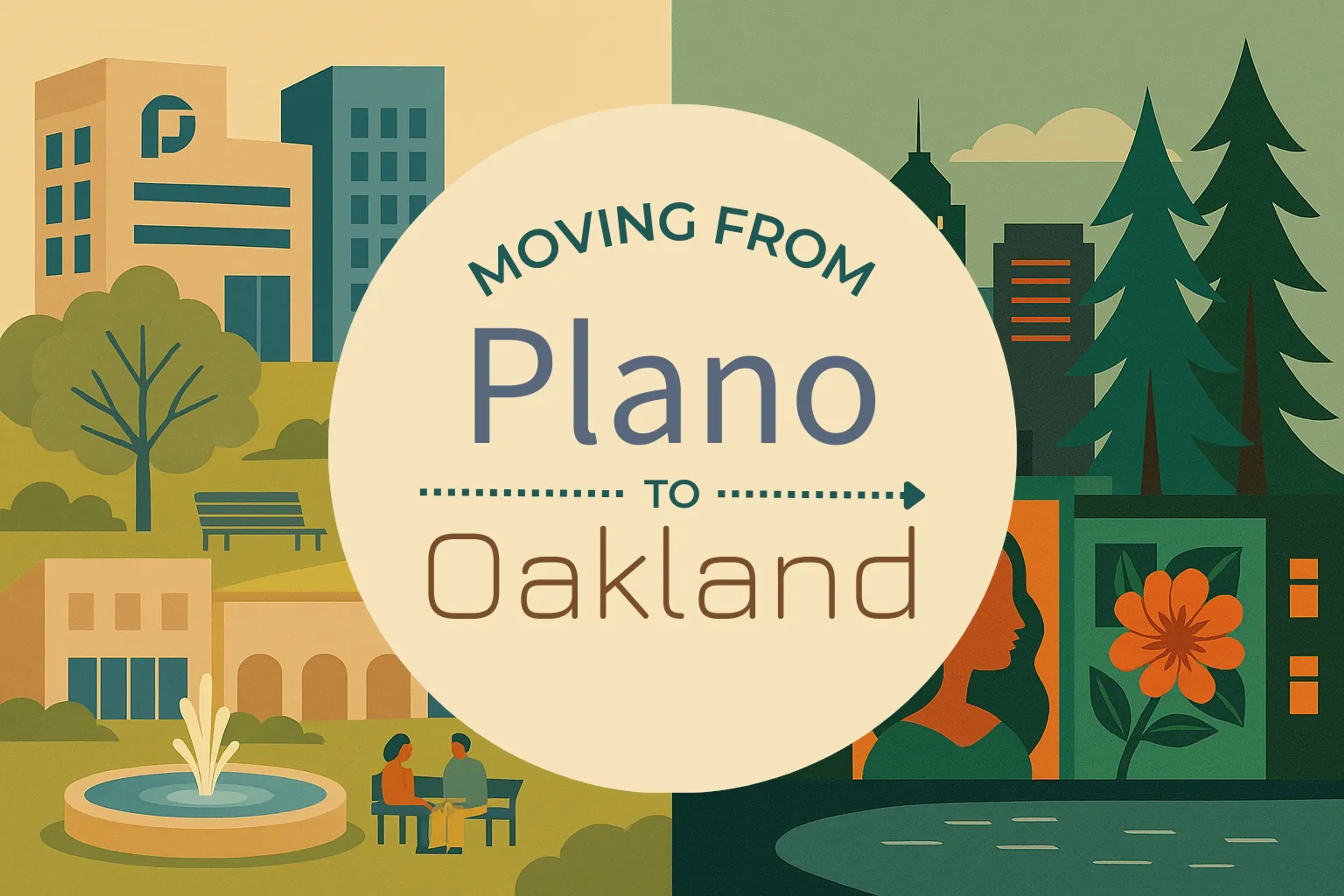 Side-by-side comparison of Plano to Oakland moving companies