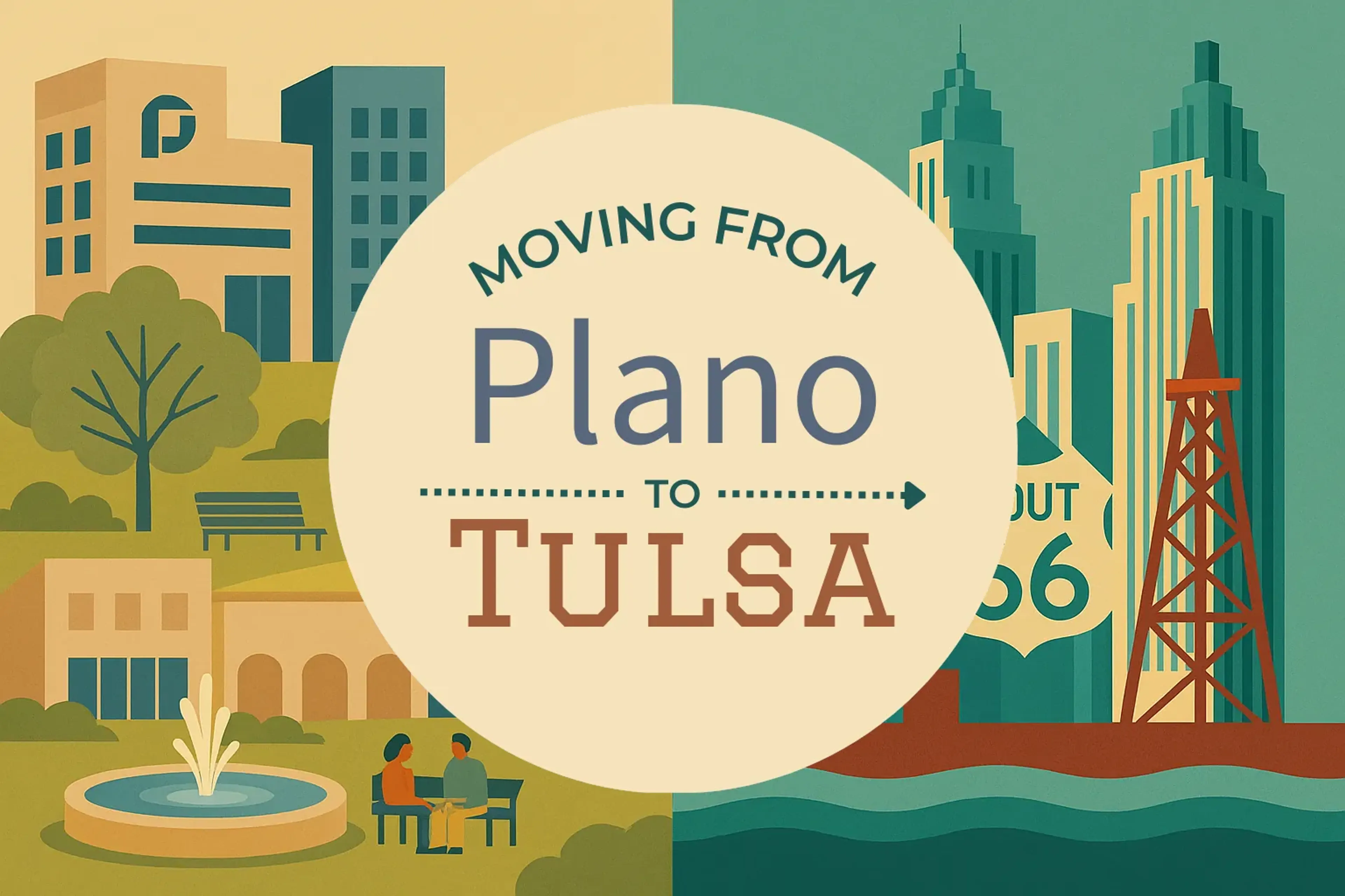 Side-by-side comparison of Plano to Tulsa moving companies