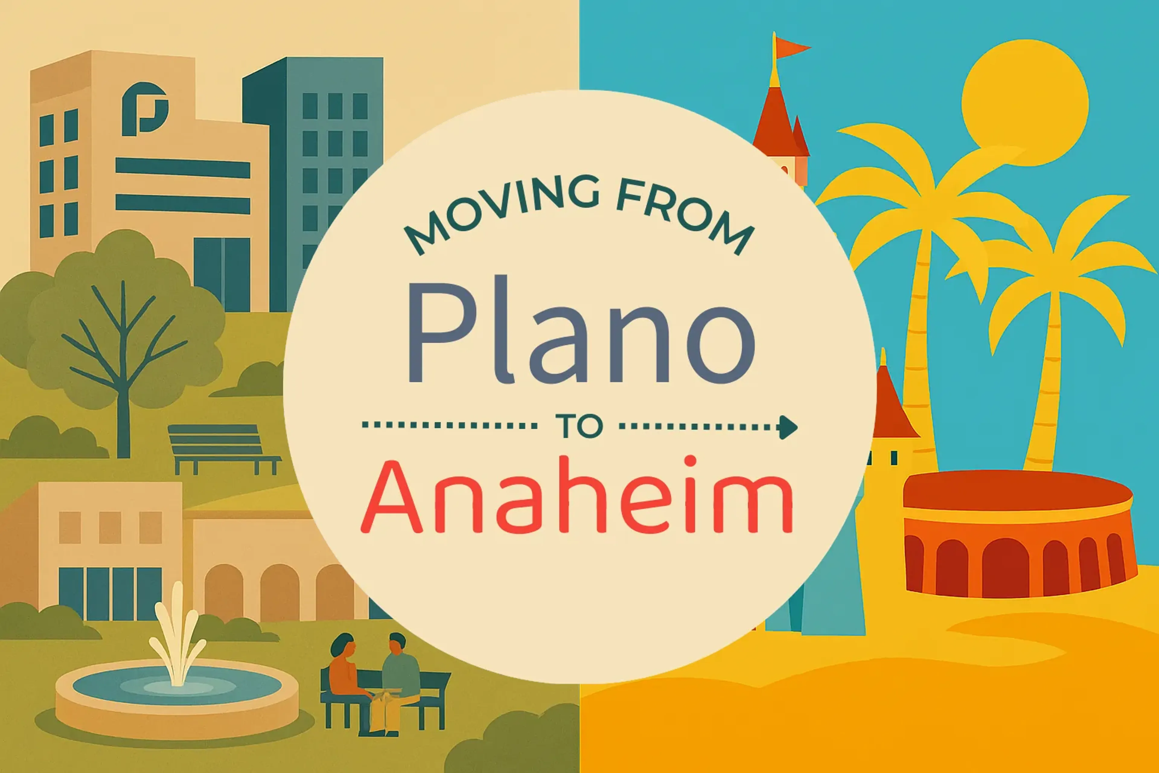 Side-by-side comparison of Plano to Anaheim moving companies