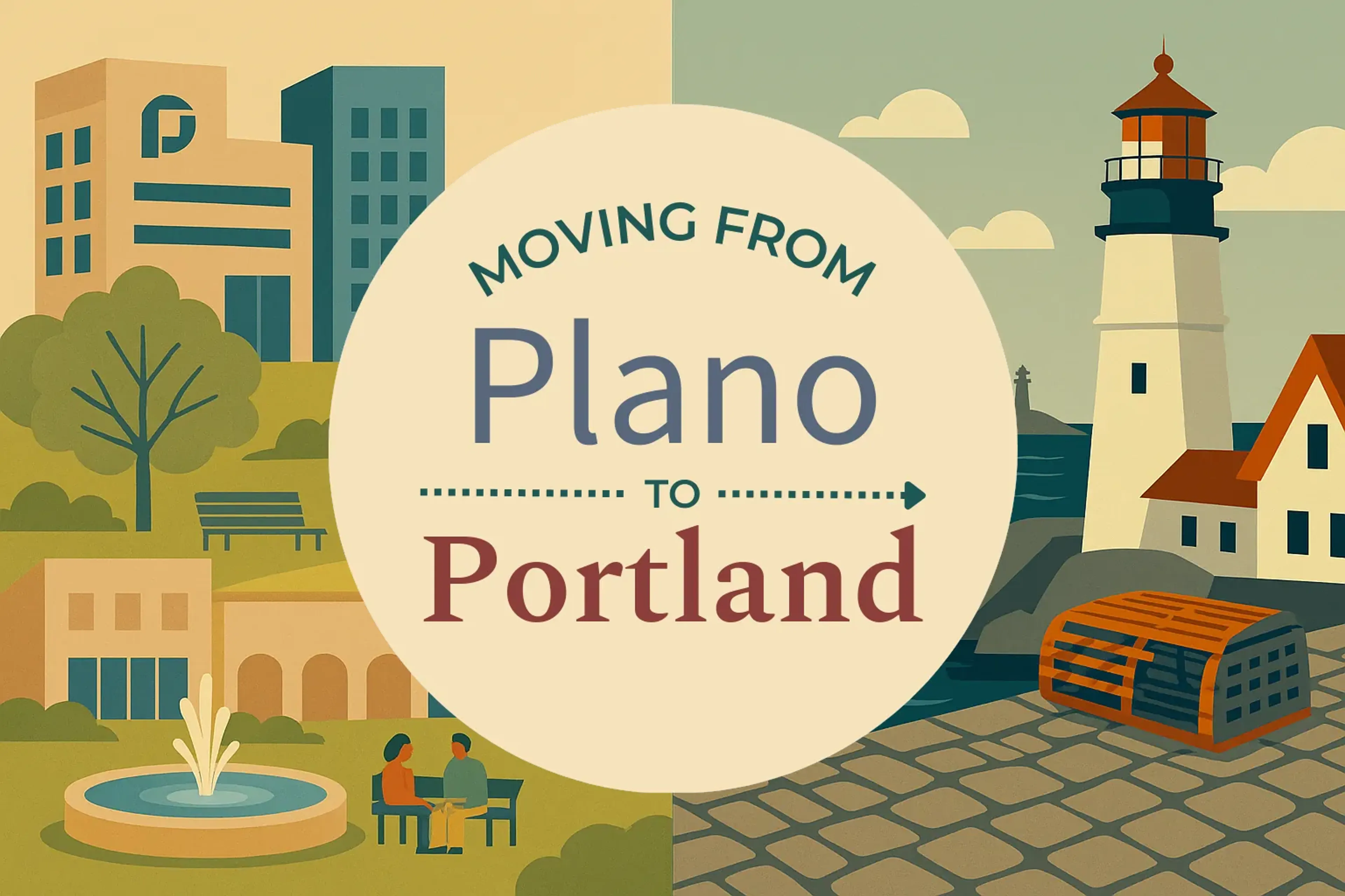 Side-by-side comparison of Plano to Portland moving companies