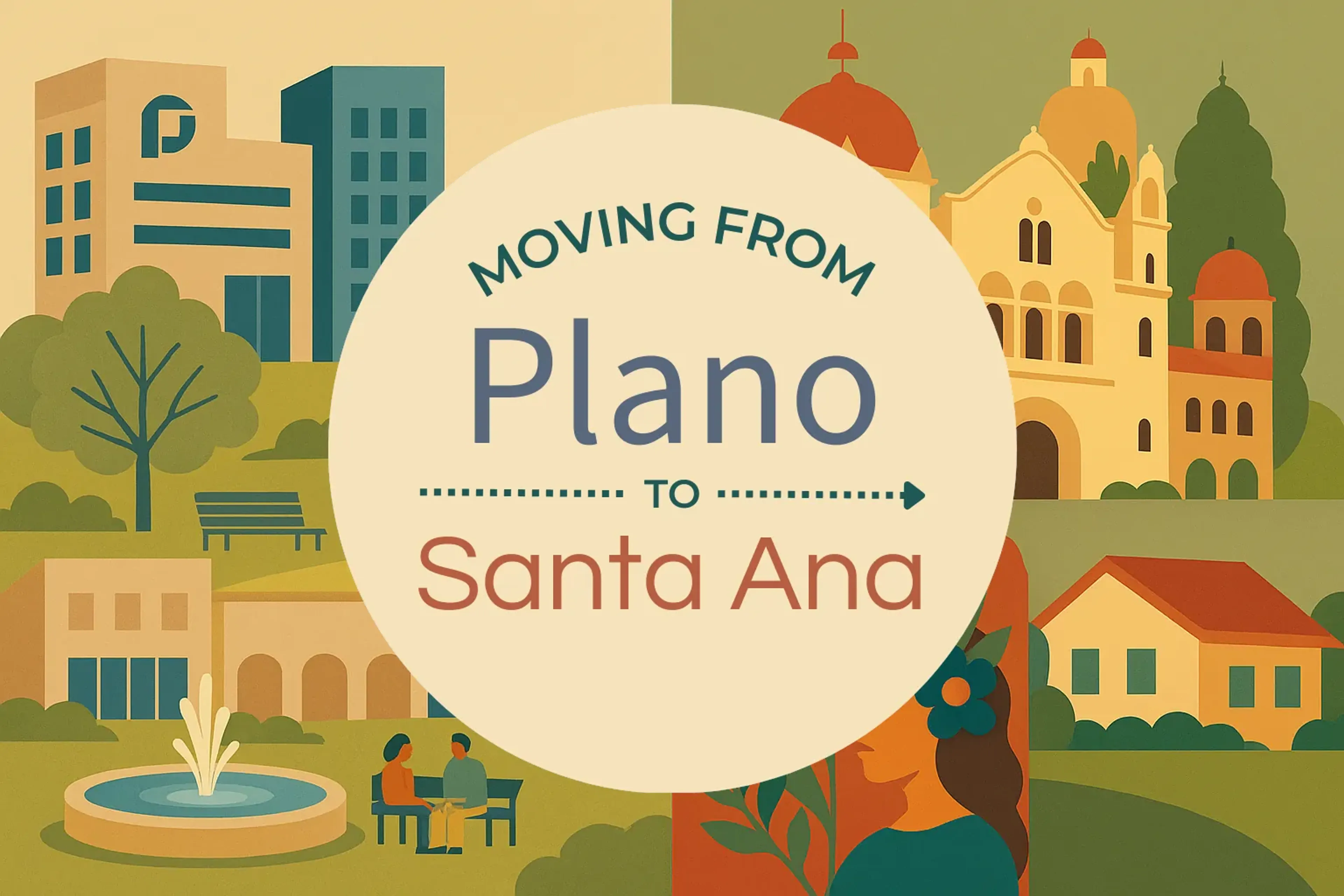 Side-by-side comparison of Plano to Santa Ana moving companies