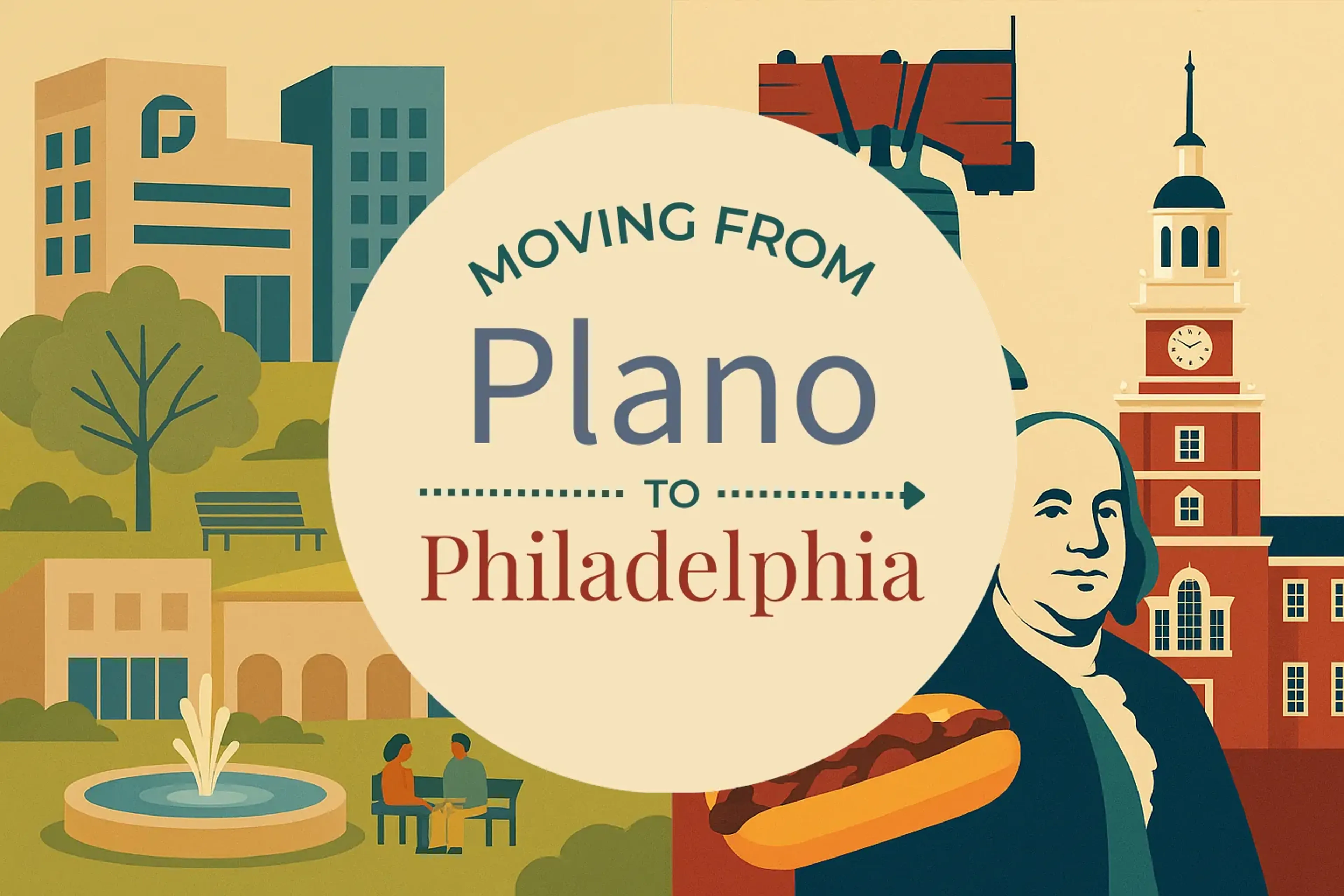 Side-by-side comparison of Plano to Philadelphia moving companies