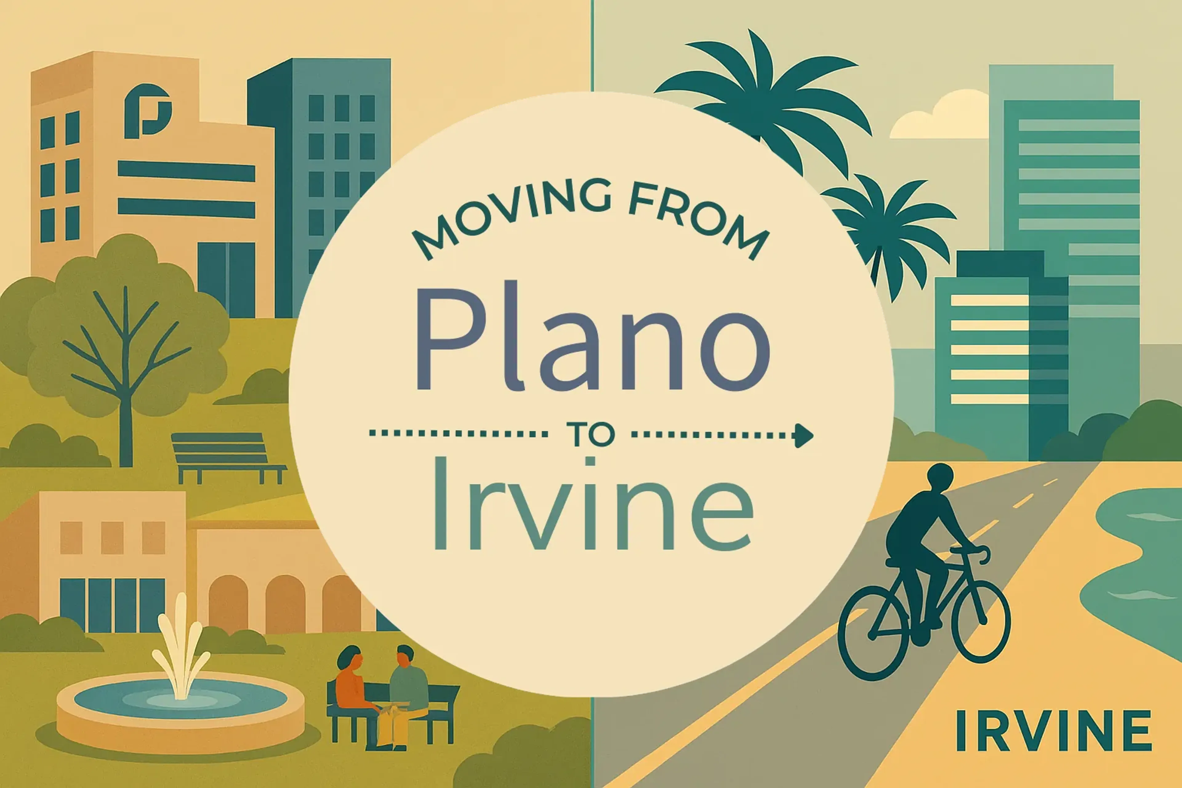 Side-by-side comparison of Plano to Irvine moving companies