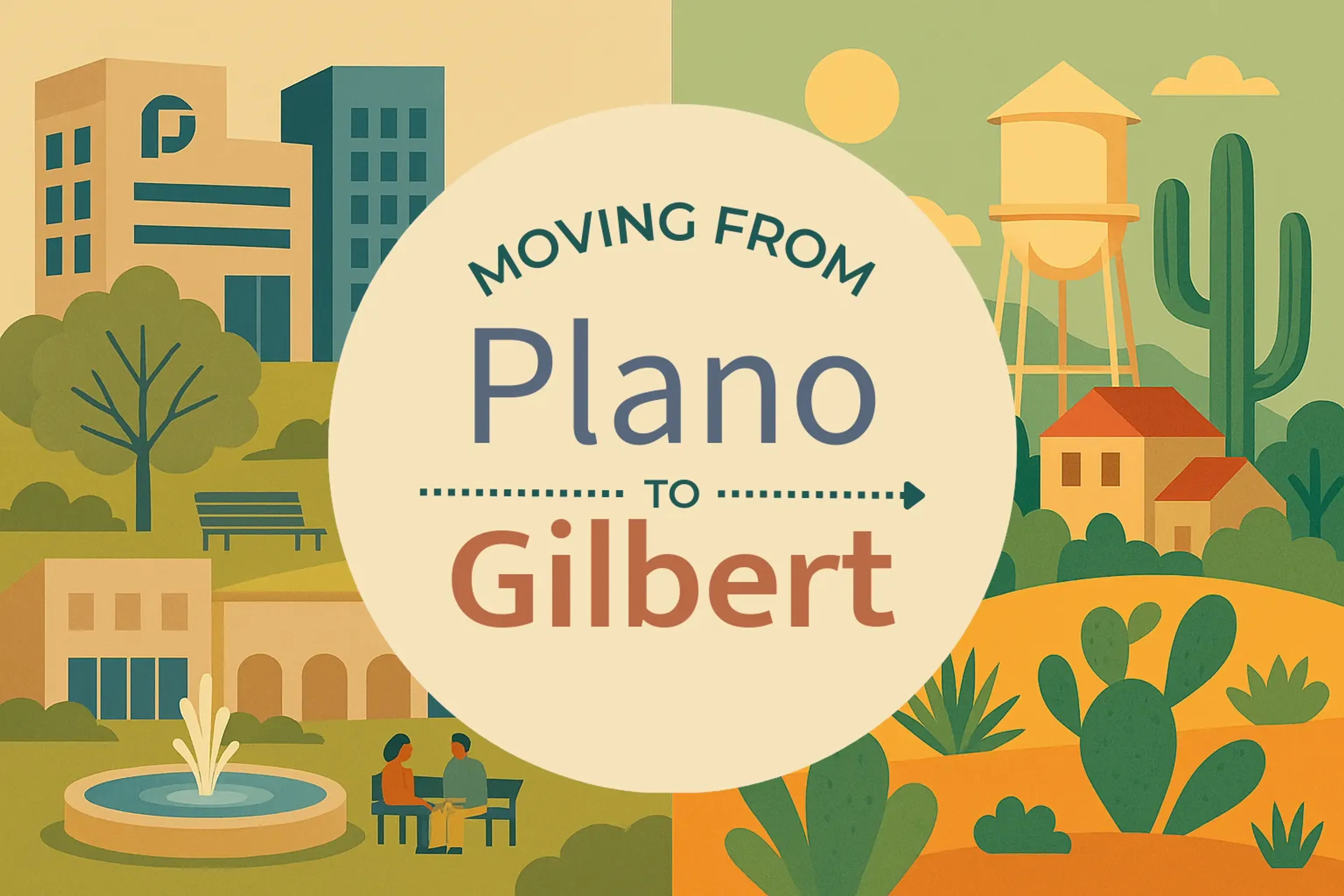 Side-by-side comparison of Plano to Gilbert moving companies