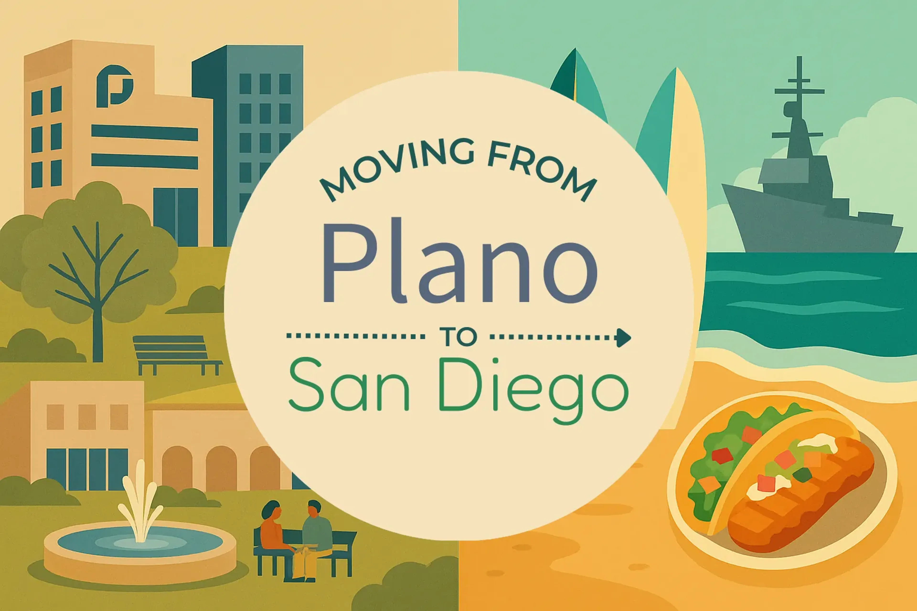 Side-by-side comparison of Plano to San Diego moving companies