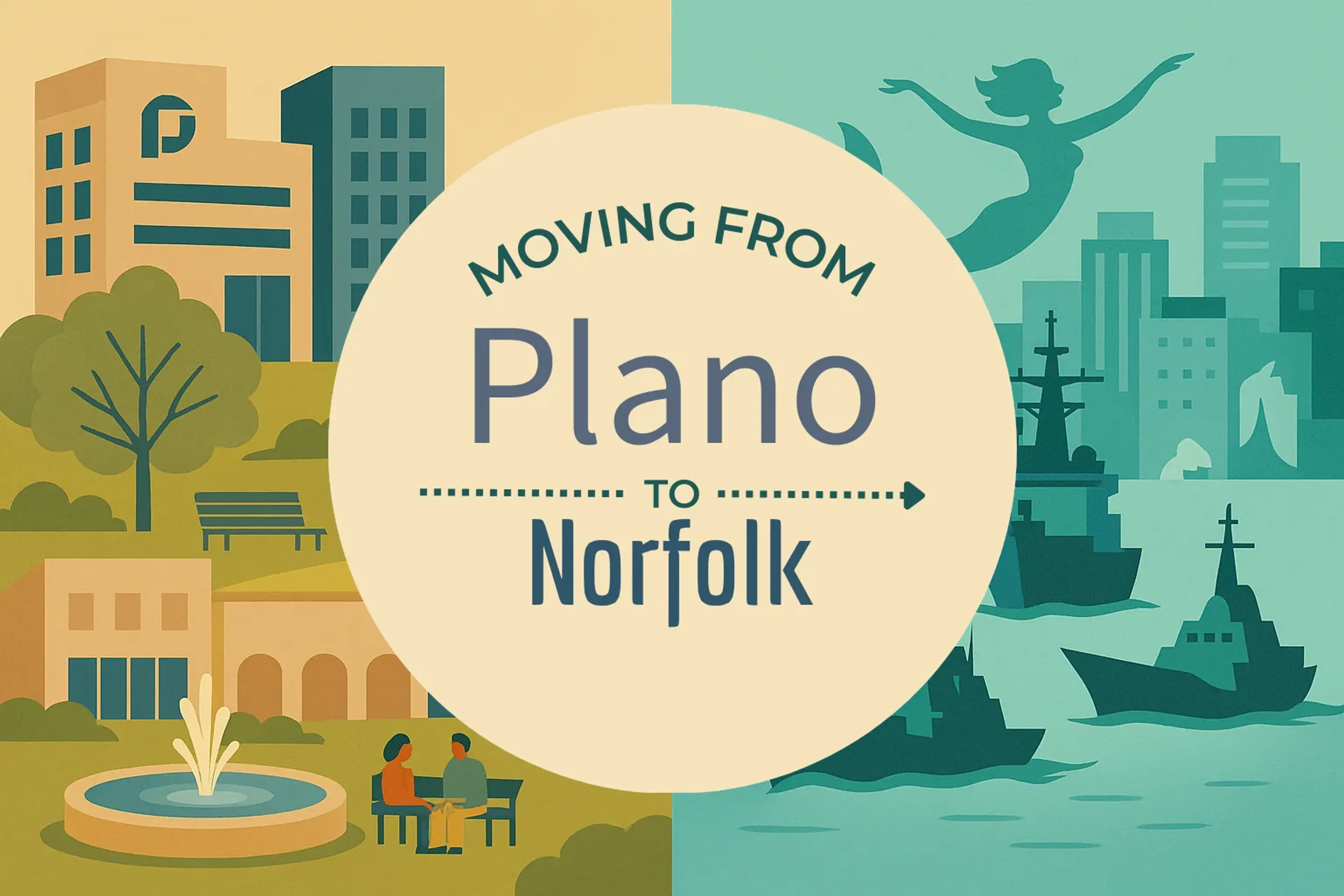 Side-by-side comparison of Plano to Norfolk moving companies