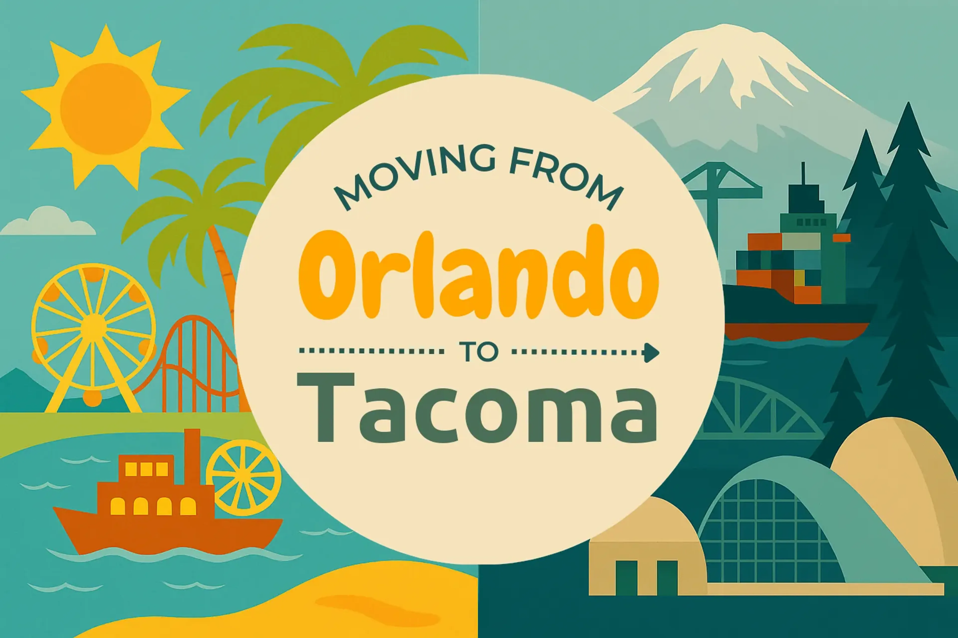 Side-by-side comparison of Orlando to Tacoma moving companies