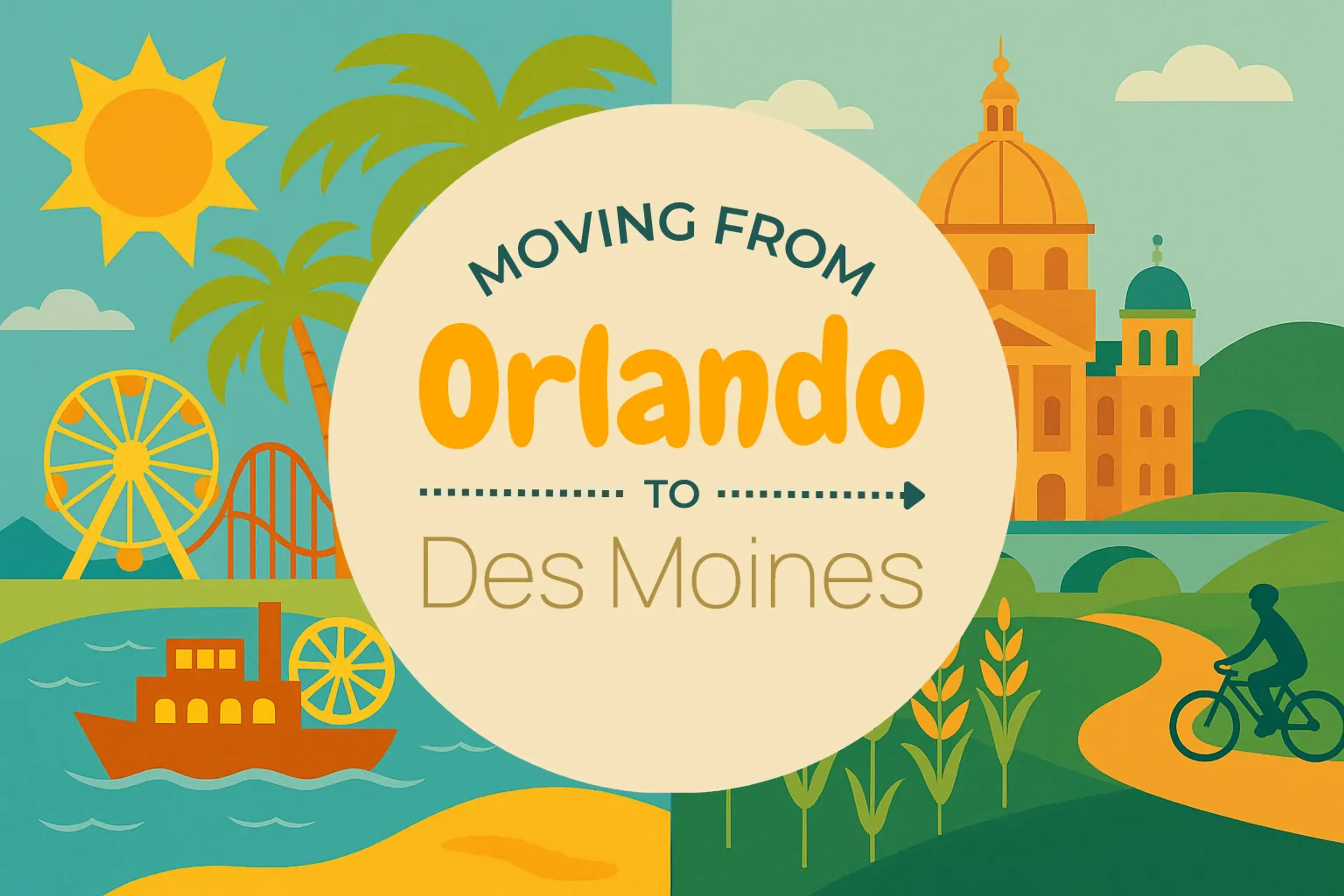 Side-by-side comparison of Orlando to Des Moines moving companies