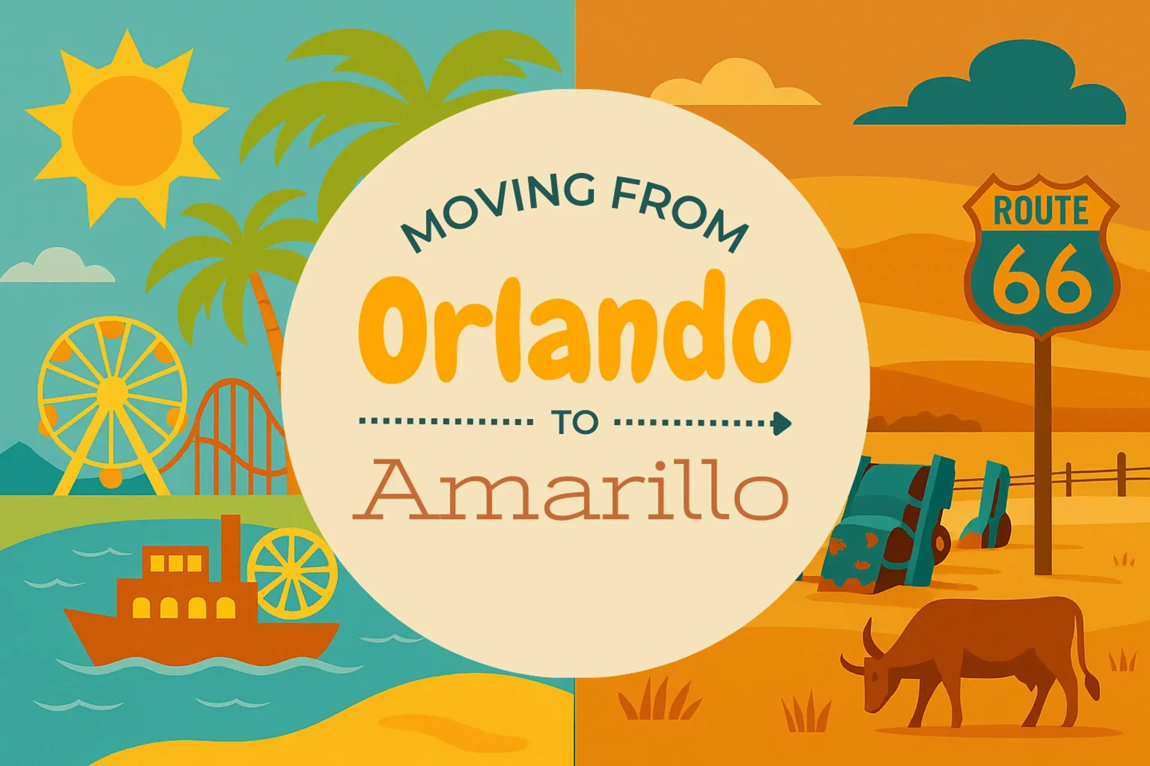 Side-by-side comparison of Orlando to Amarillo moving companies