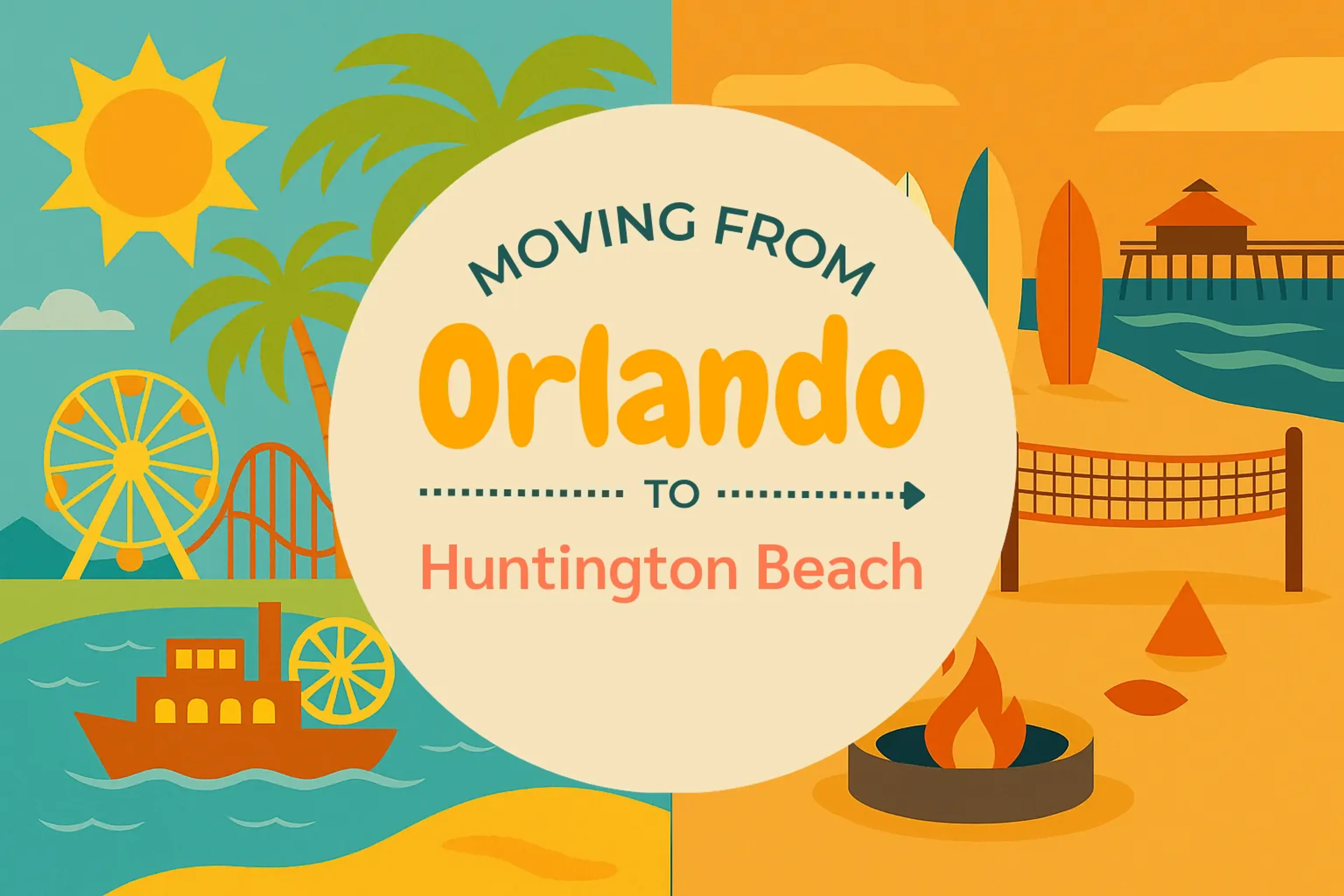 Side-by-side comparison of Orlando to Huntington Beach moving companies