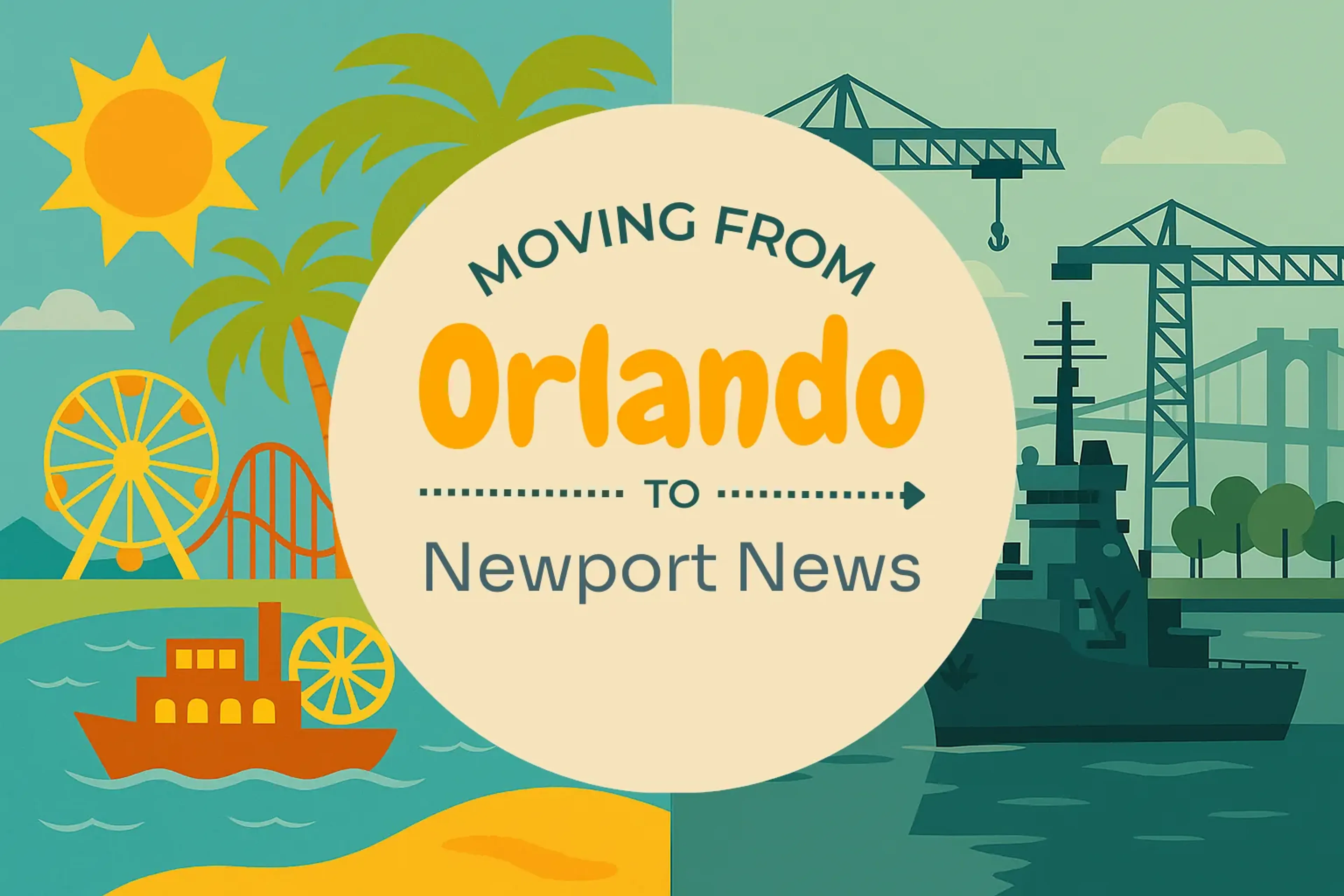 Side-by-side comparison of Orlando to Newport News moving companies