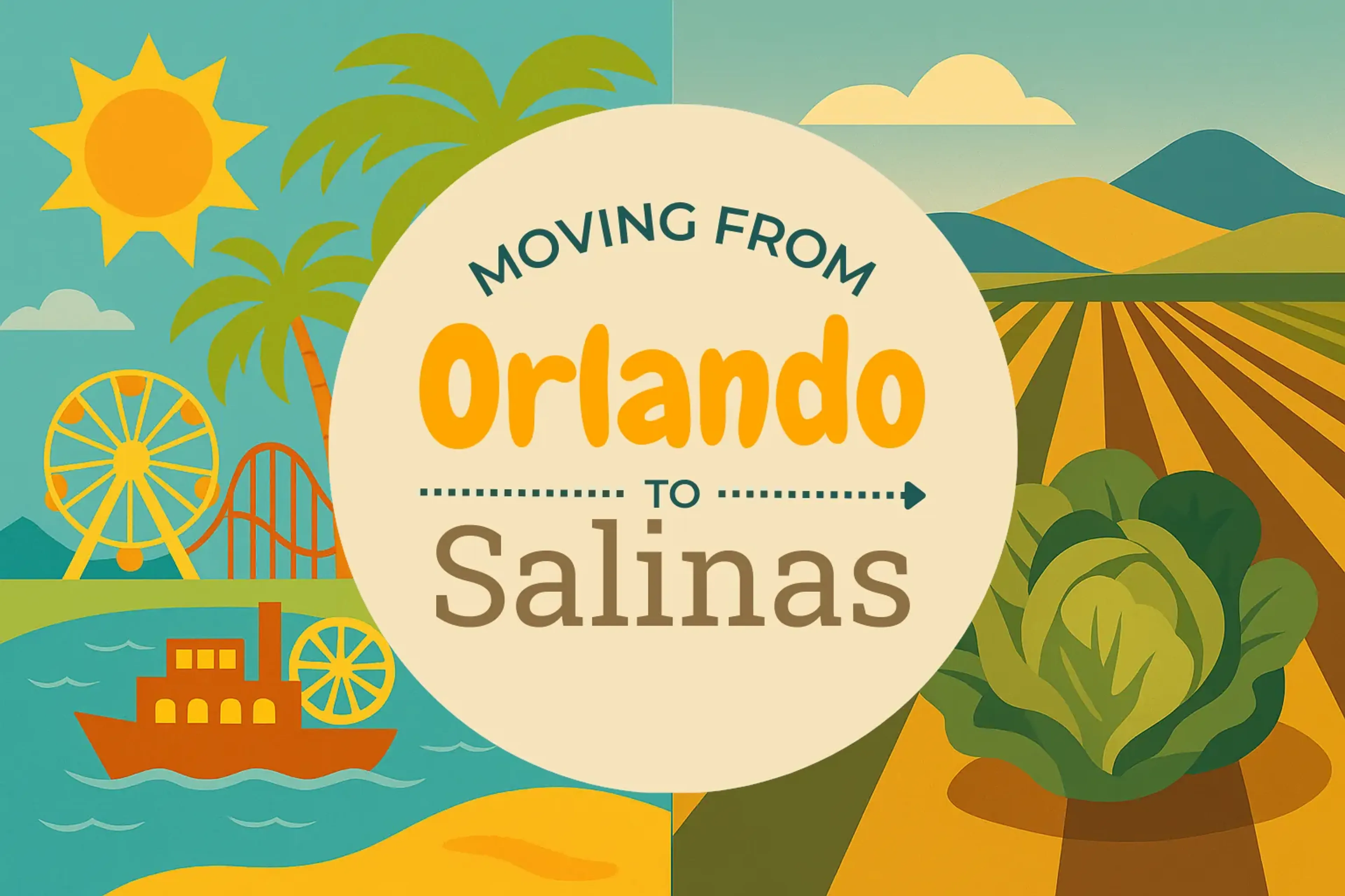 Side-by-side comparison of Orlando to Salinas moving companies