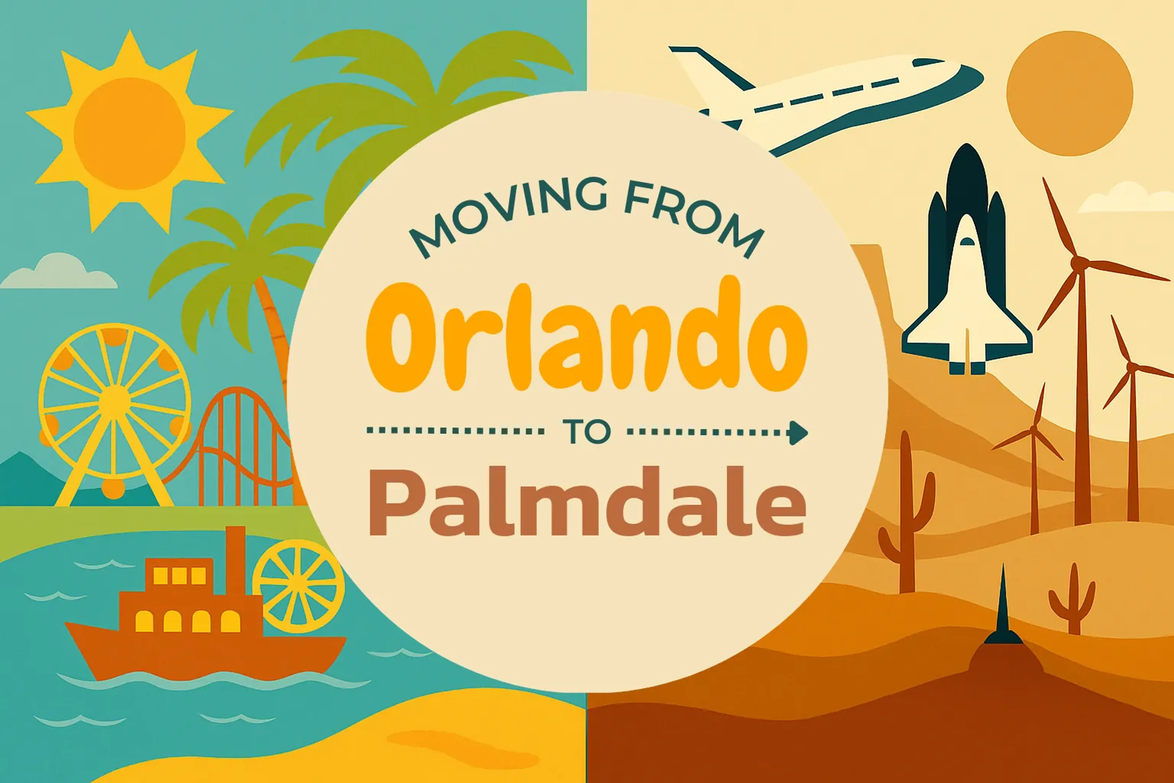 Side-by-side comparison of Orlando to Palmdale moving companies