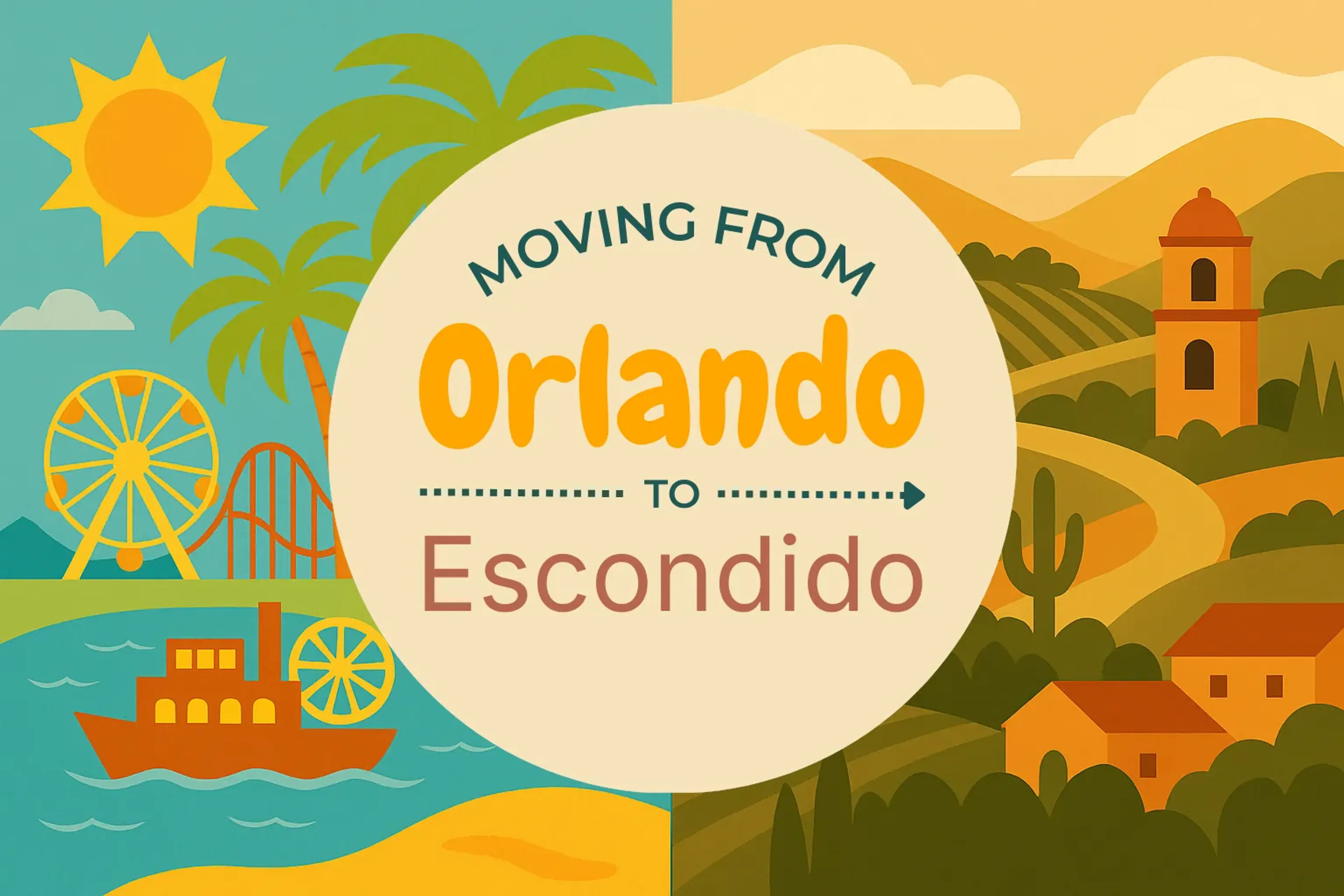 Side-by-side comparison of Orlando to Escondido moving companies