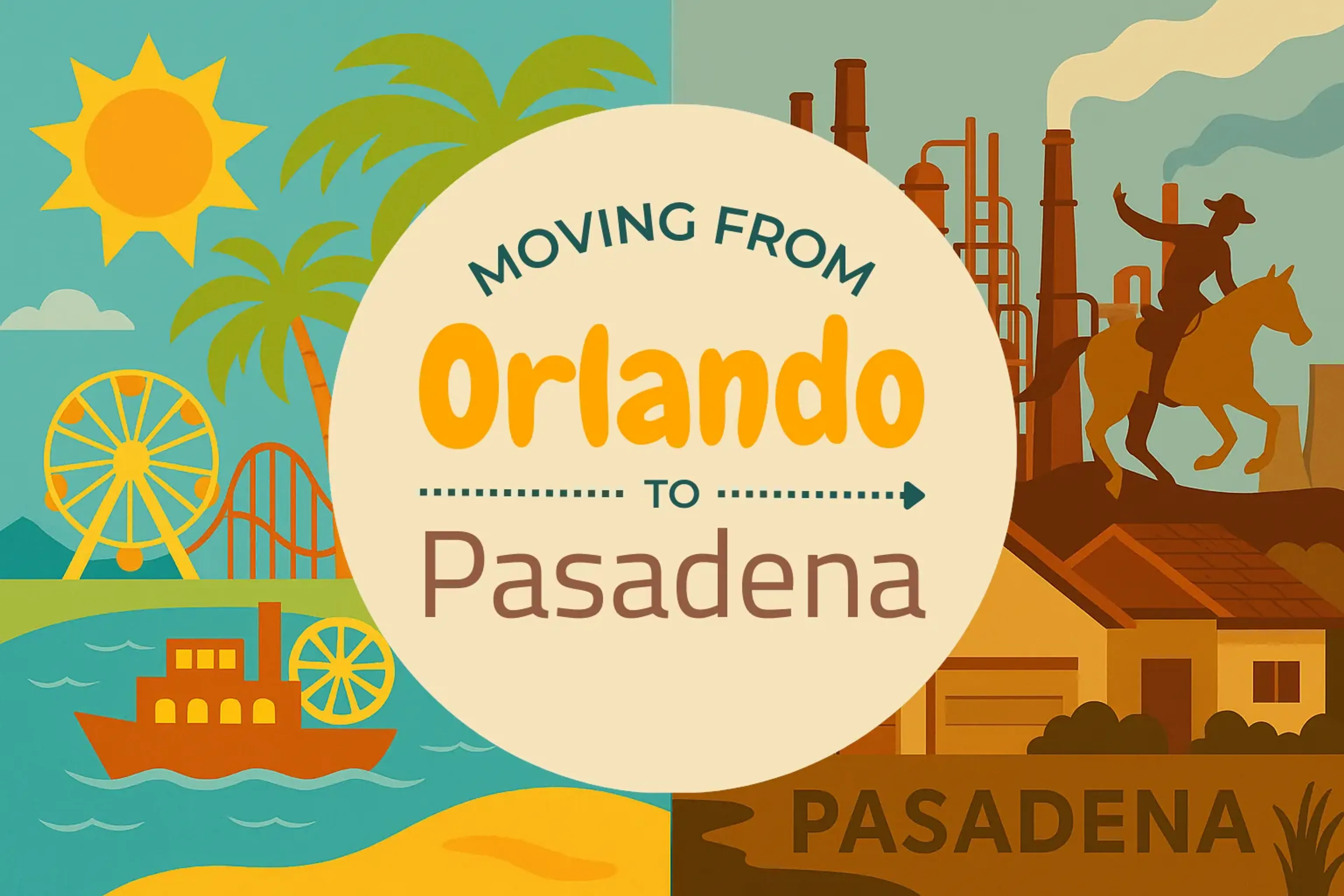 Side-by-side comparison of Orlando to Pasadena moving companies