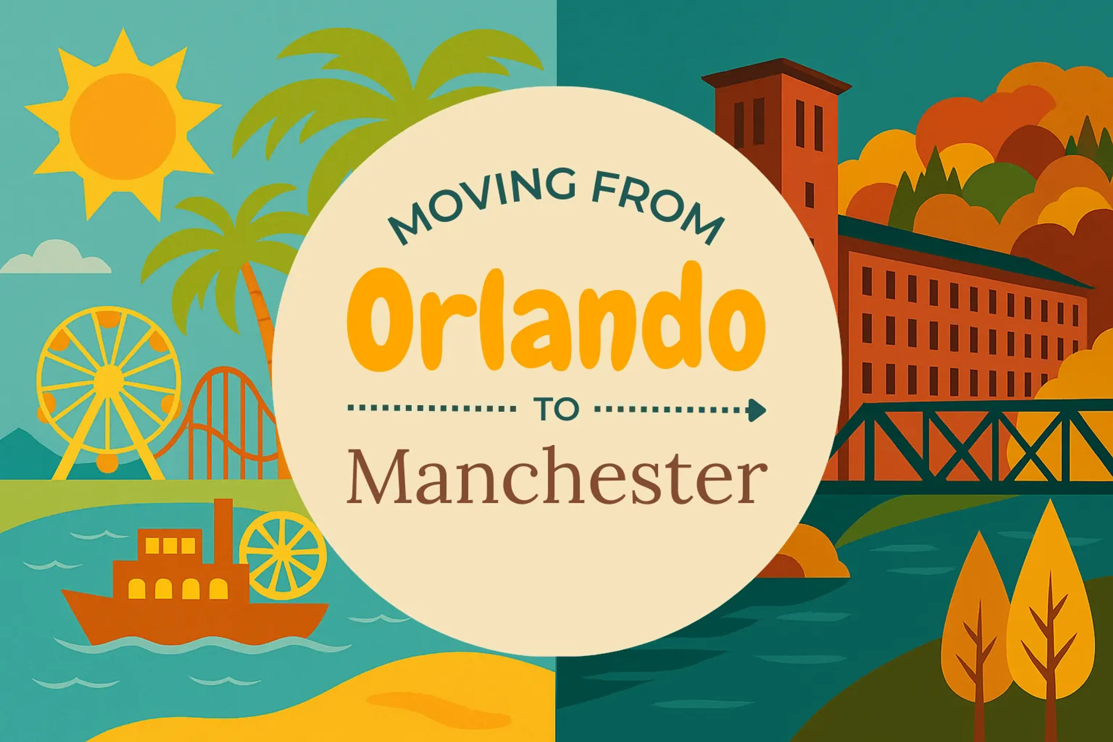 Side-by-side comparison of Orlando to Manchester moving companies
