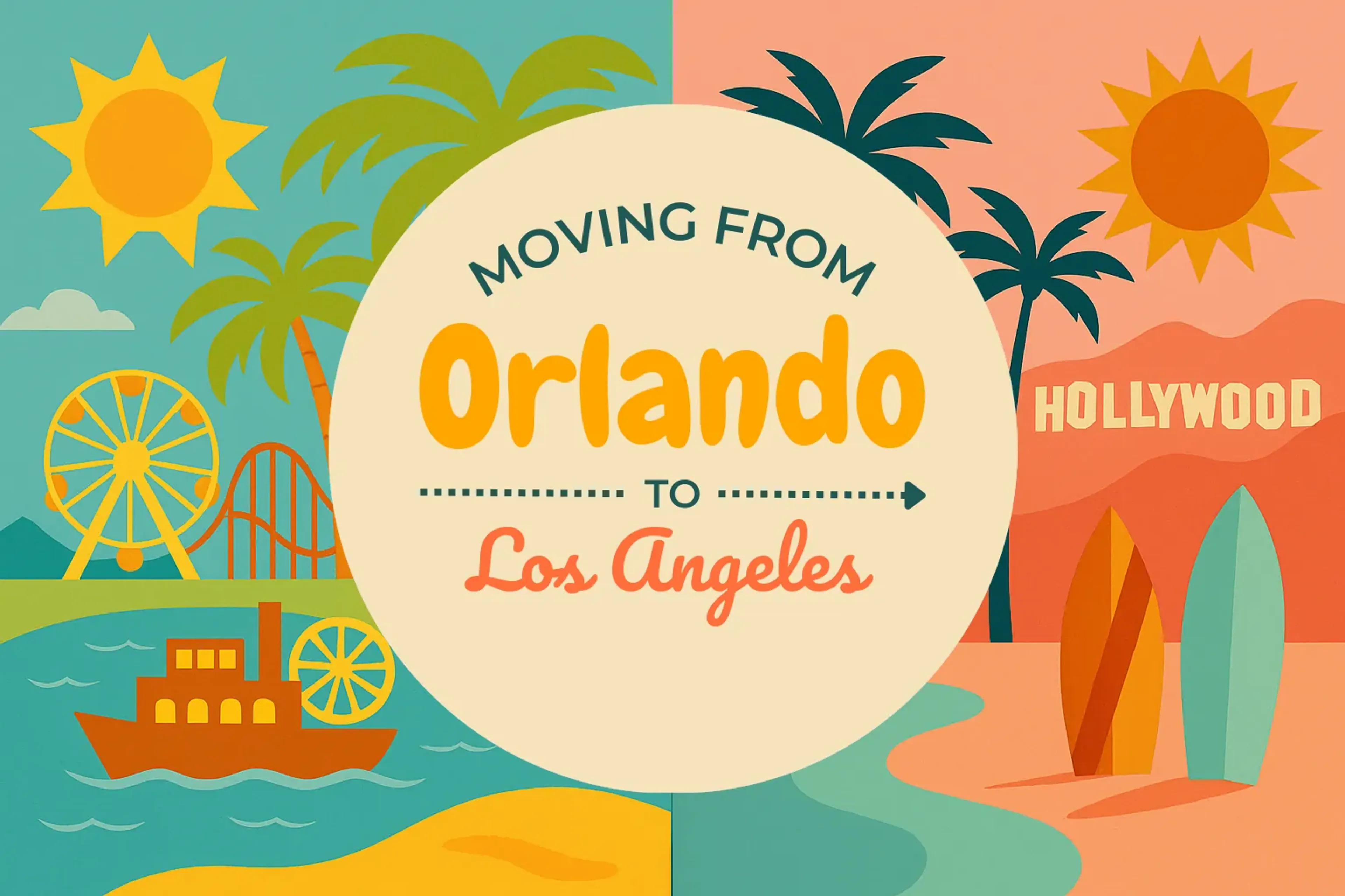 Side-by-side comparison of Orlando to Los Angeles moving companies