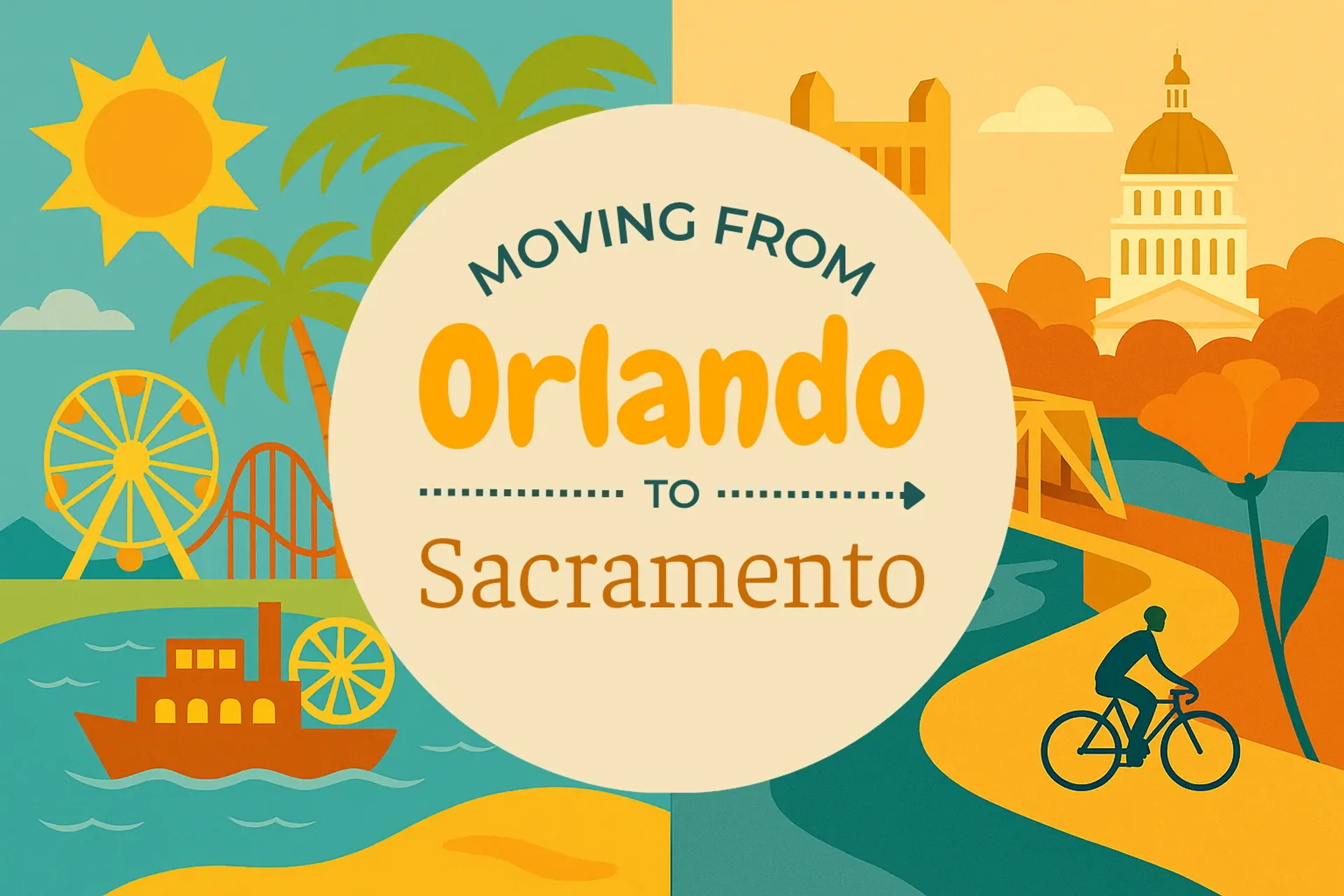 Side-by-side comparison of Orlando to Sacramento moving companies