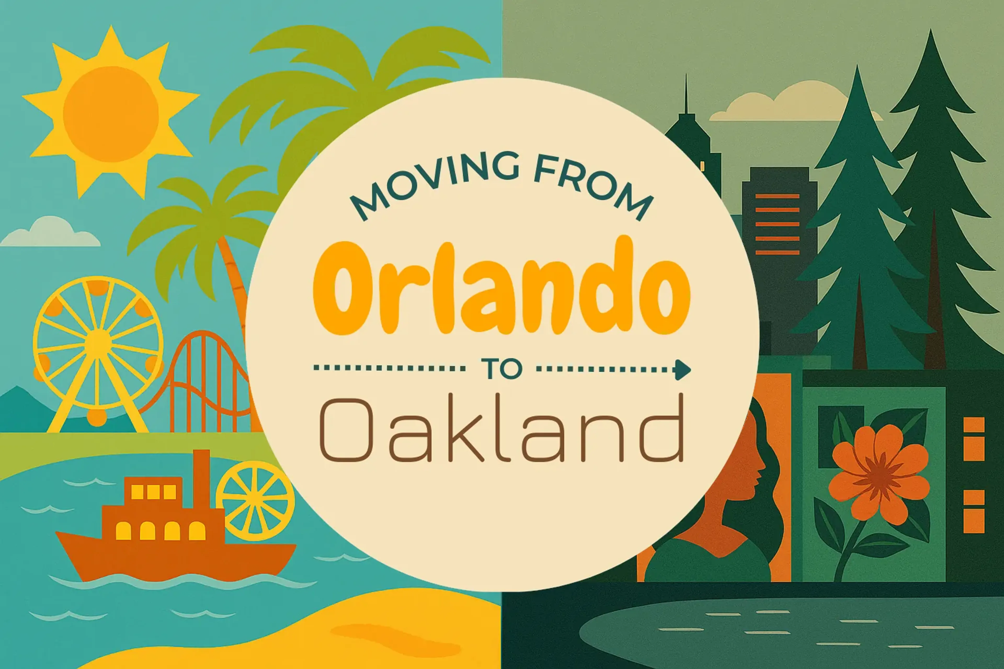 Side-by-side comparison of Orlando to Oakland moving companies