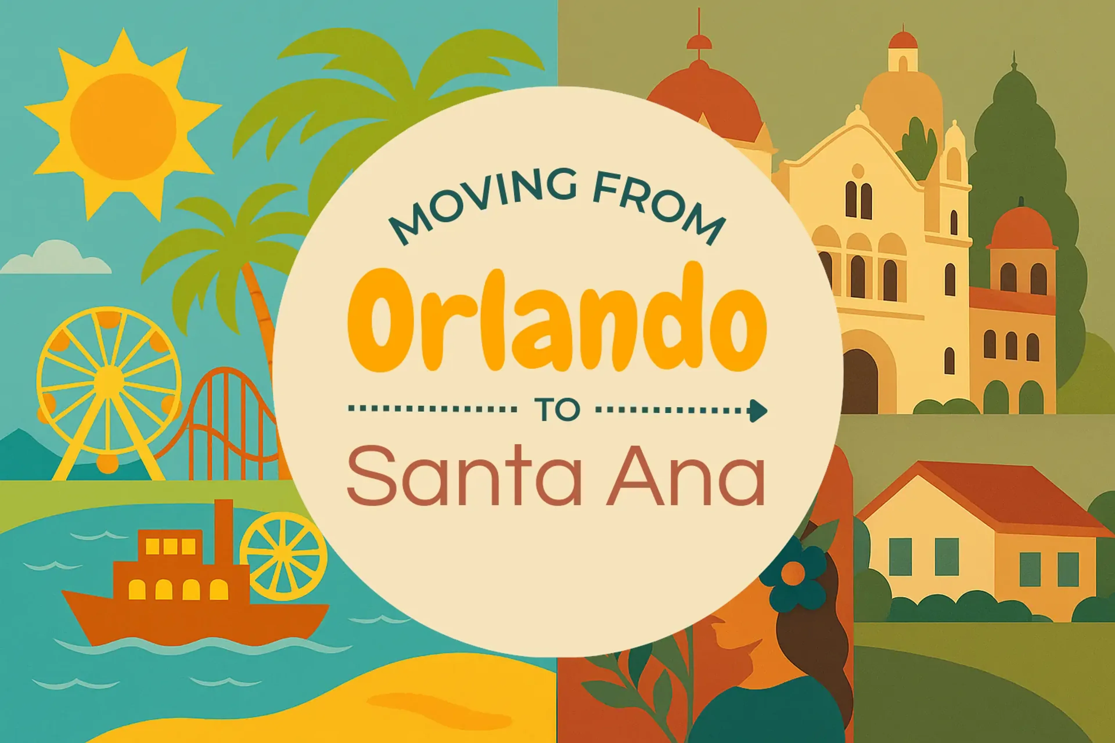 Side-by-side comparison of Orlando to Santa Ana moving companies