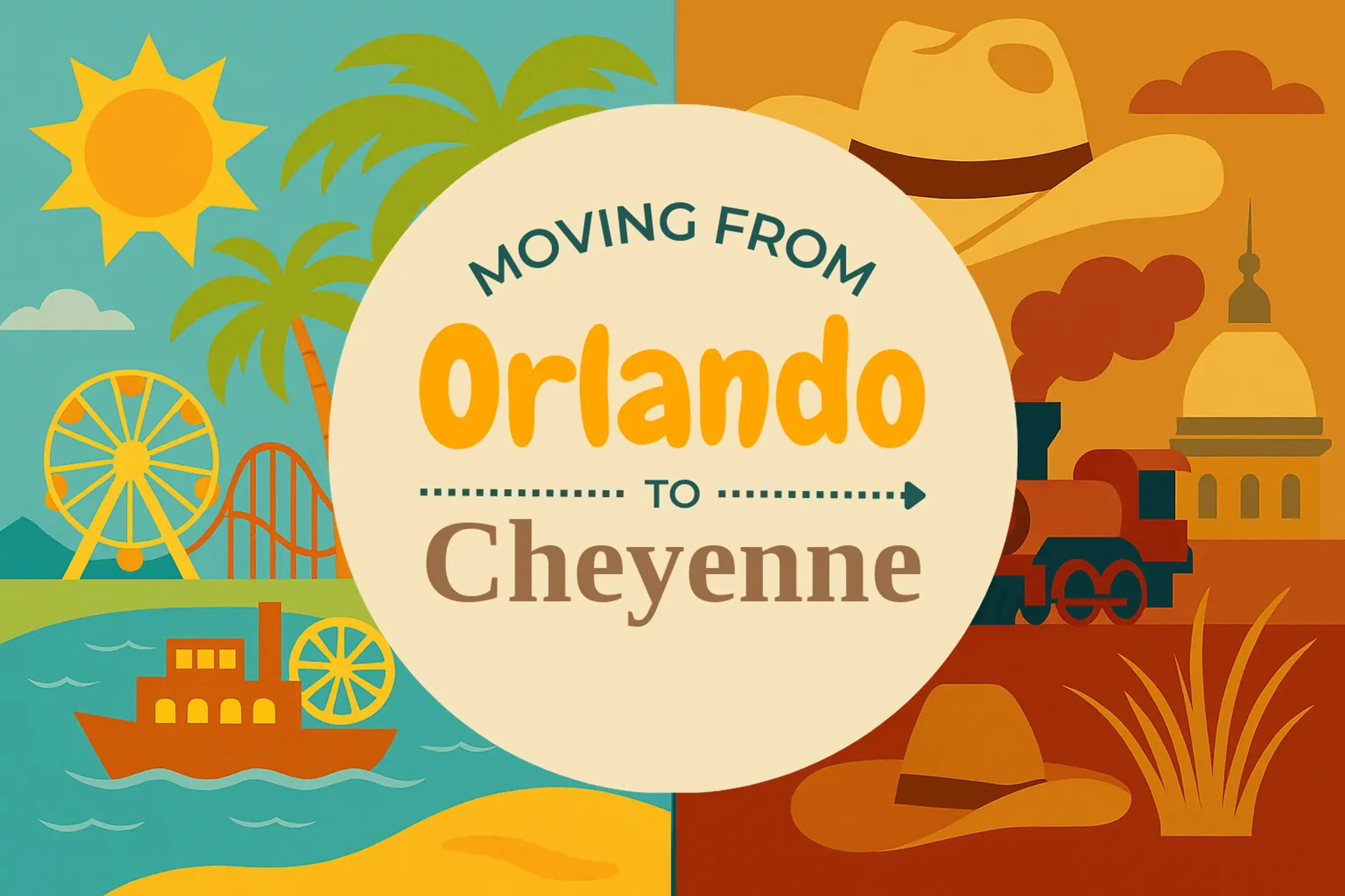 Side-by-side comparison of Orlando to Cheyenne moving companies